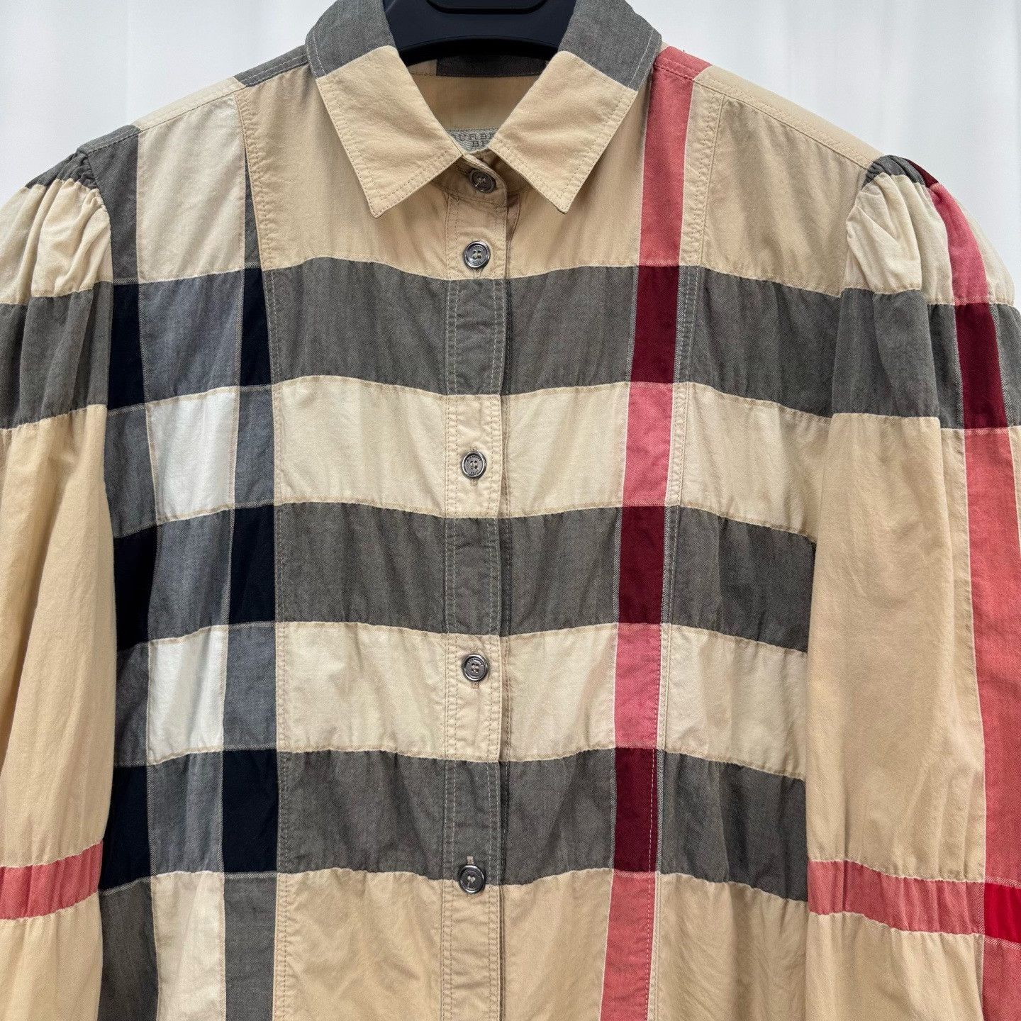 Burberry Burberry Classic Check Puff Sleeve Shirt Size XS / US 0-2 / IT 36-38 - 3 Thumbnail