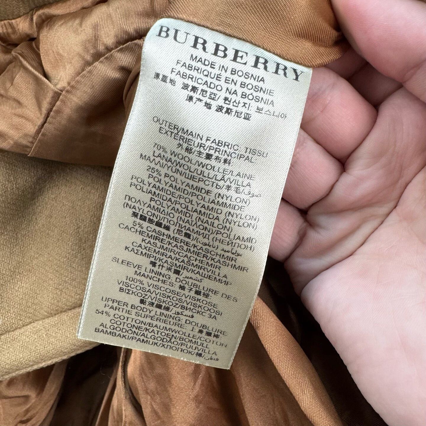 Burberry Burberry Camel Lapel Wool Coat Size XXS / US 00 / IT 34 - 6 Thumbnail
