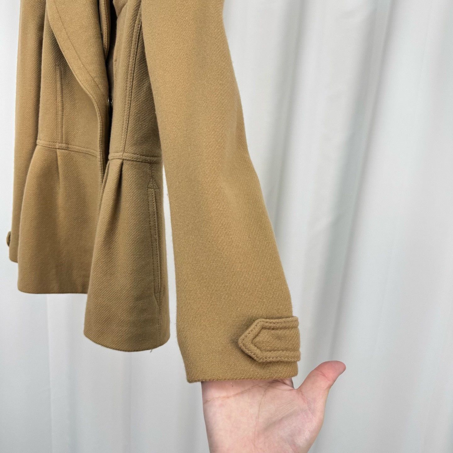 Burberry Burberry Camel Lapel Wool Coat Size XXS / US 00 / IT 34 - 4 Thumbnail