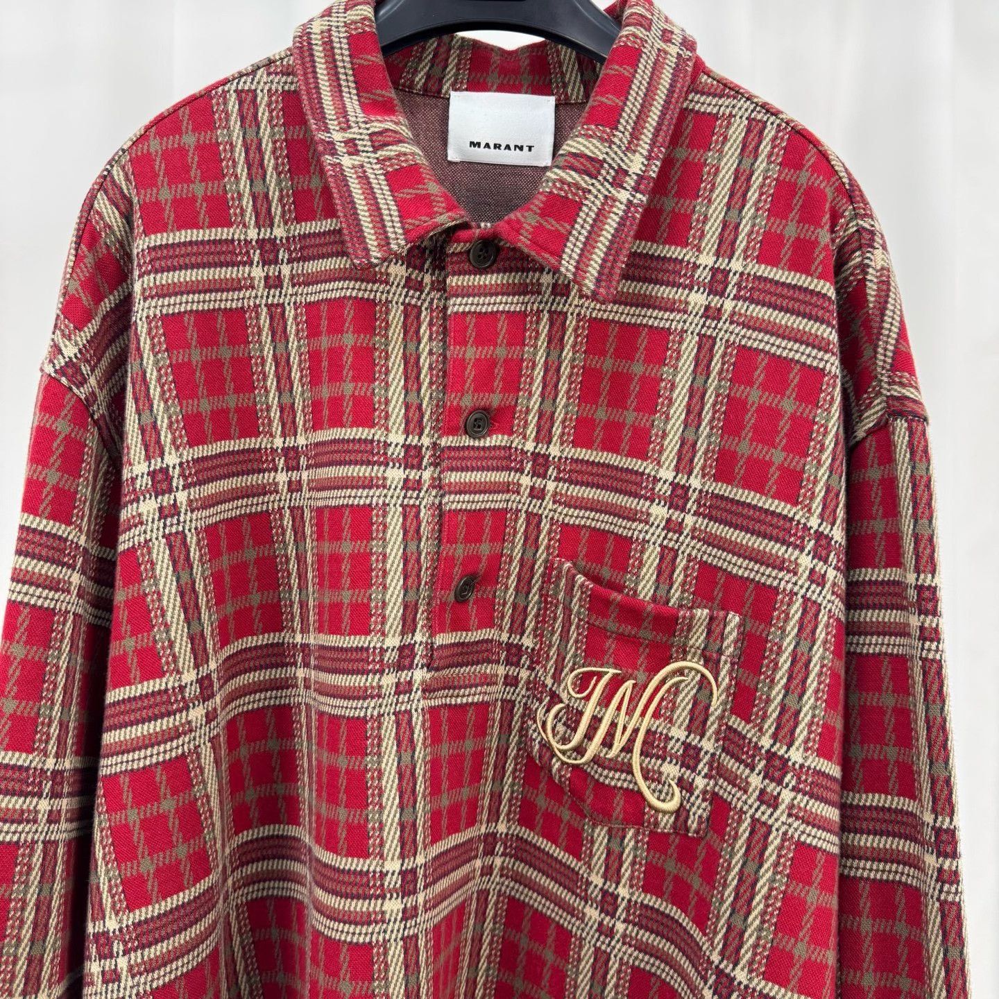 Isabel Marant Isabel Marant Gold Thread Embroidered Plaid Polo Shirt Size S / US 4 / IT 40 - 3 Thumbnail