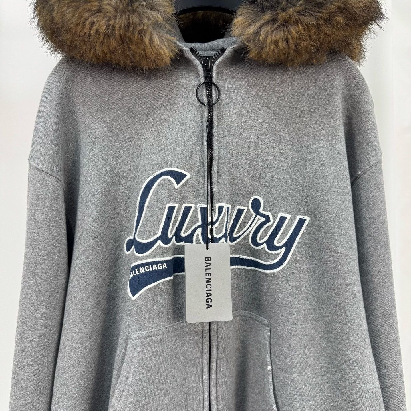 Balenciaga Balenciaga 25 Show Patch Letter Fur Collar Coat Size XS / US 0-2 / IT 36-38 - 3 Thumbnail