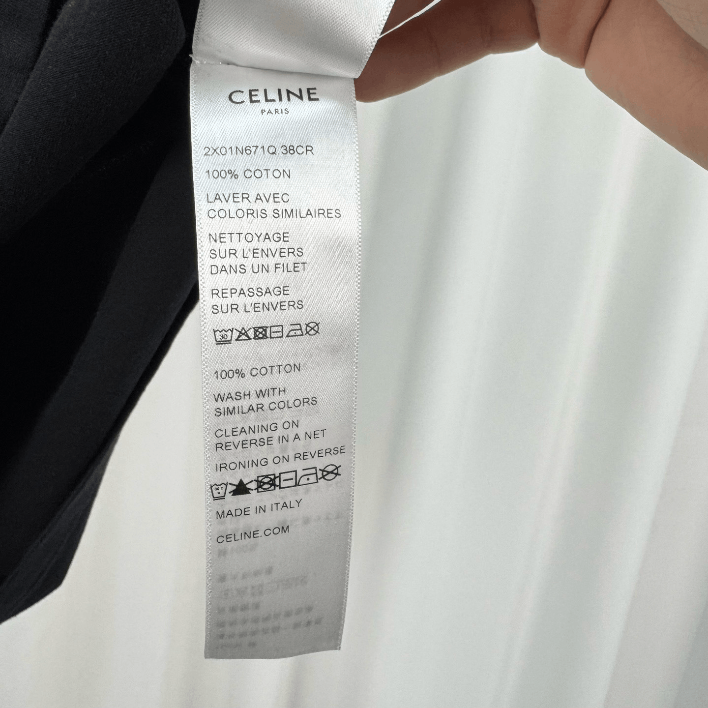Celine Celine Black Flocked Letter Short-Sleeve Size XS / US 0-2 / IT 36-38 - 6 Thumbnail