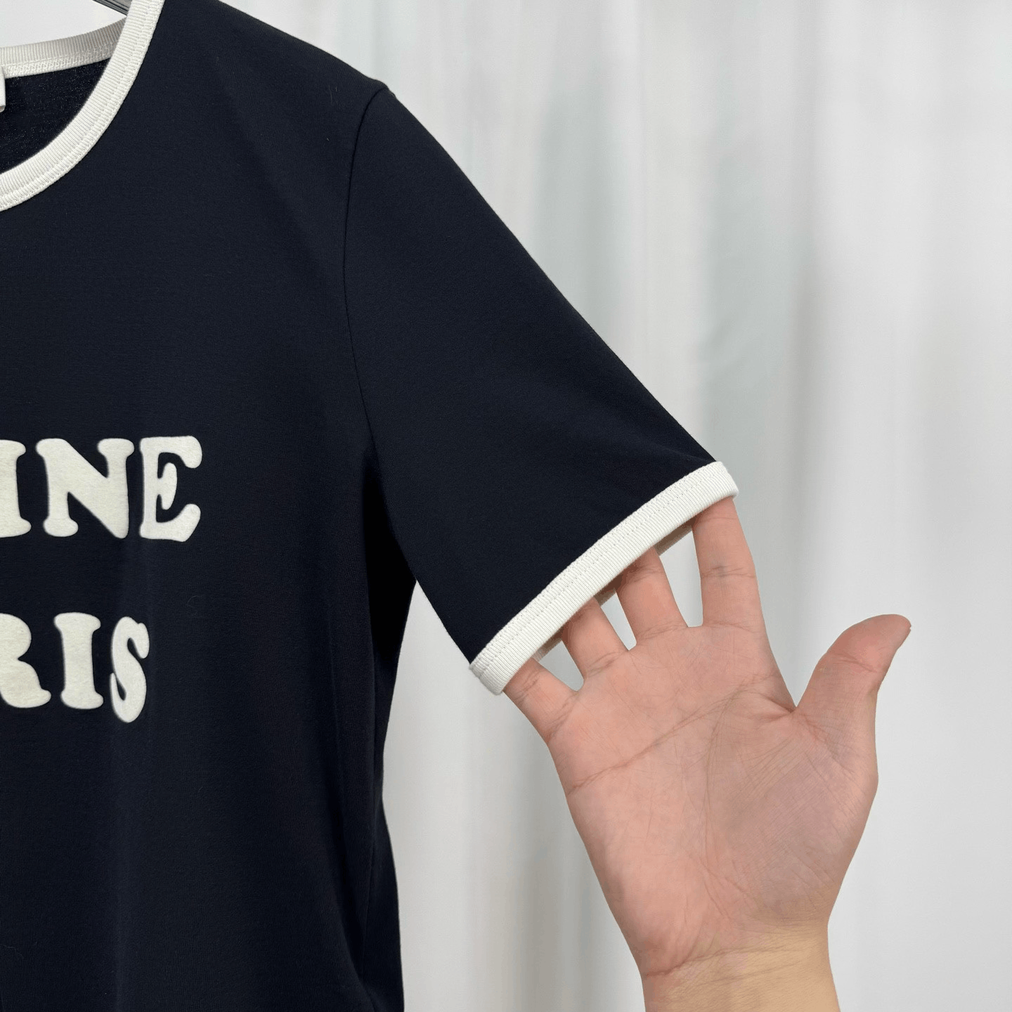 Celine Celine Black Flocked Letter Short-Sleeve Size XS / US 0-2 / IT 36-38 - 4 Thumbnail