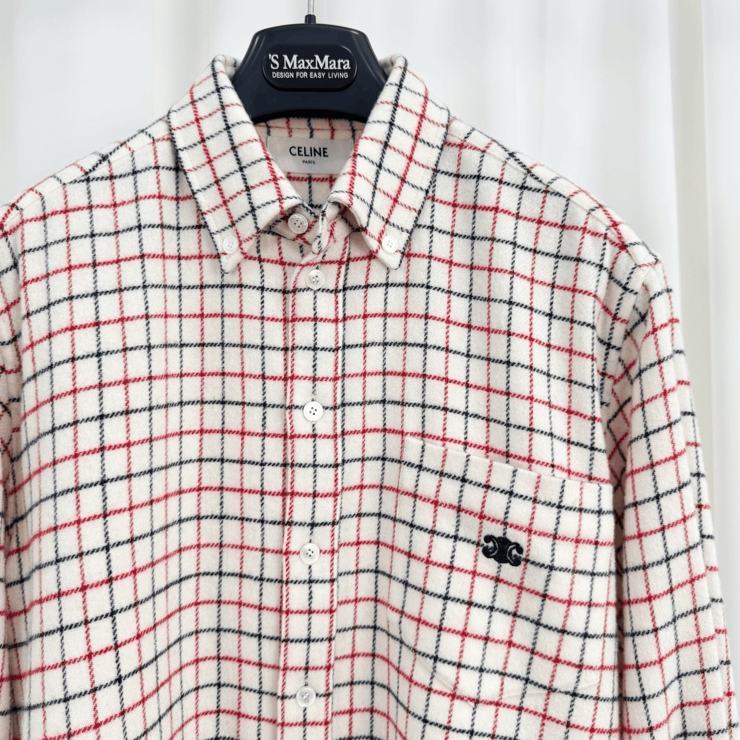 Celine Celine Embroidered Triomphe Wool Plaid Jacket Size XXS / US 00 / IT 34 - 3 Thumbnail