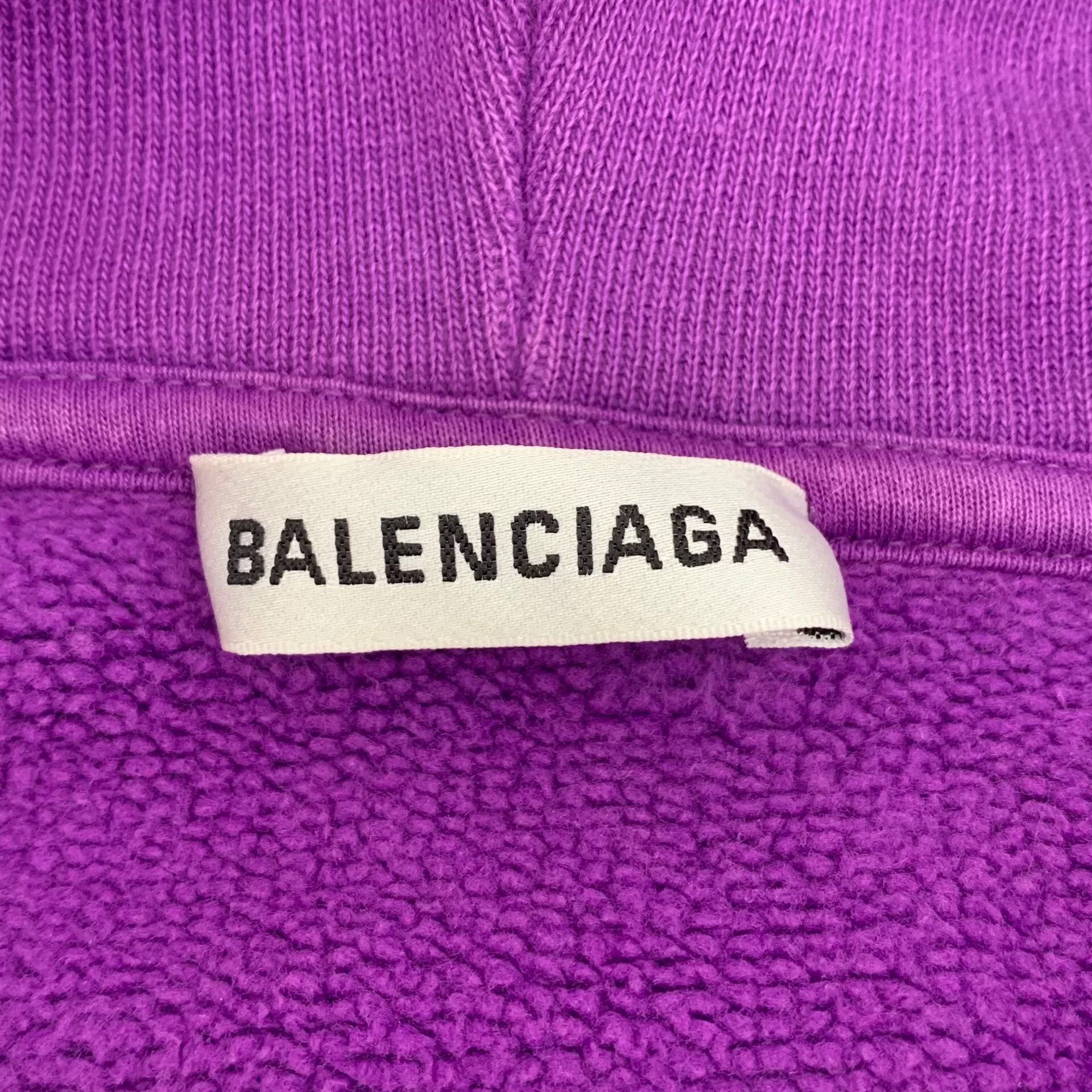 Balenciaga Balenciaga Back Logo Print Hoodie Purple XS Size US XS / EU 42 / 0 - 6 Thumbnail
