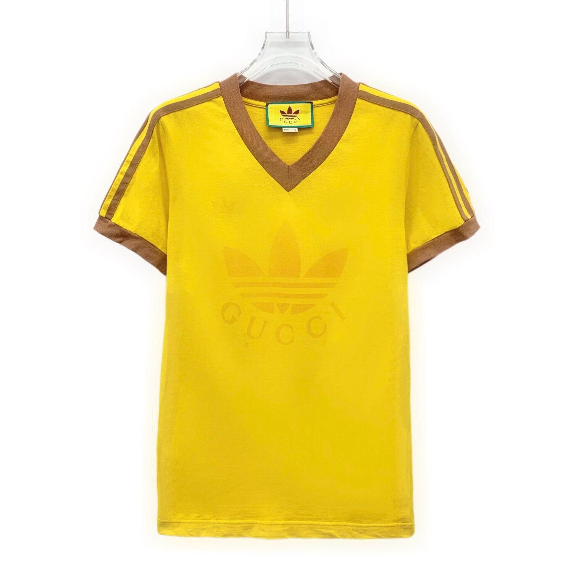 Gucci Gucci x Adidas Logo Print V-Neck T-Shirt M Size US M / EU 48-50 / 2 - 2 Thumbnail
