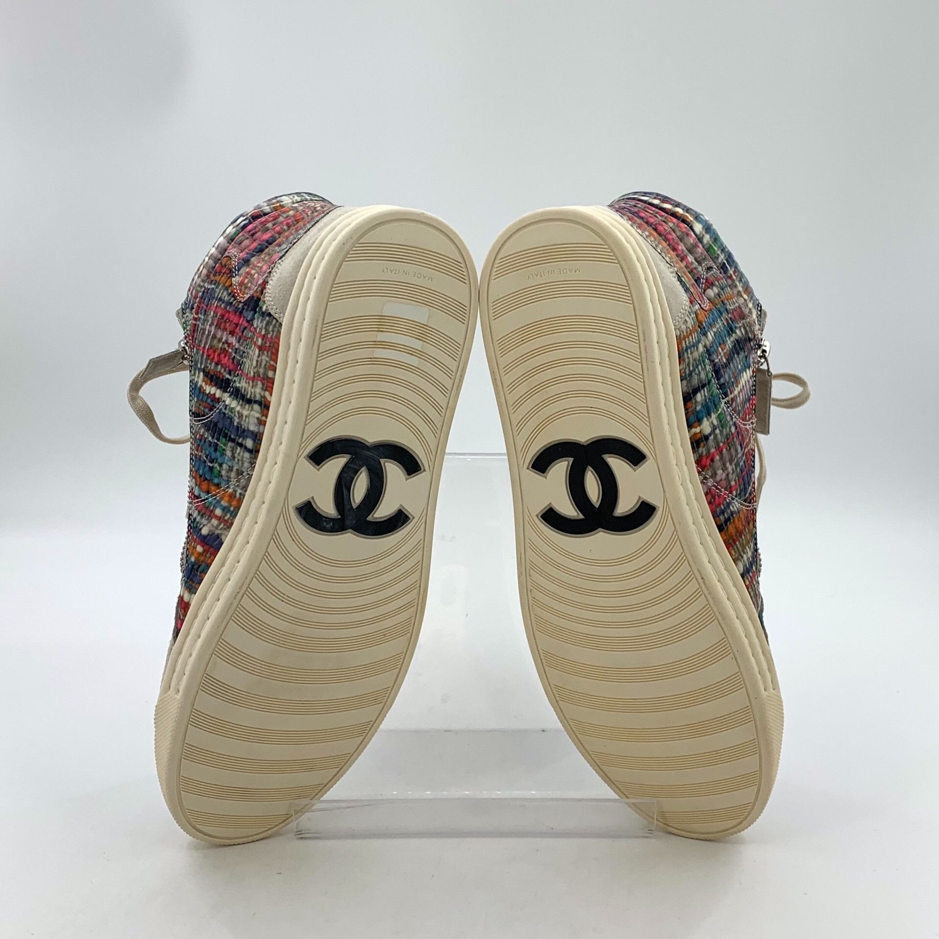 Chanel Chanel Multicolor Tweed High Top Sneakers 39 Size US 9 / IT 39 - 6 Thumbnail