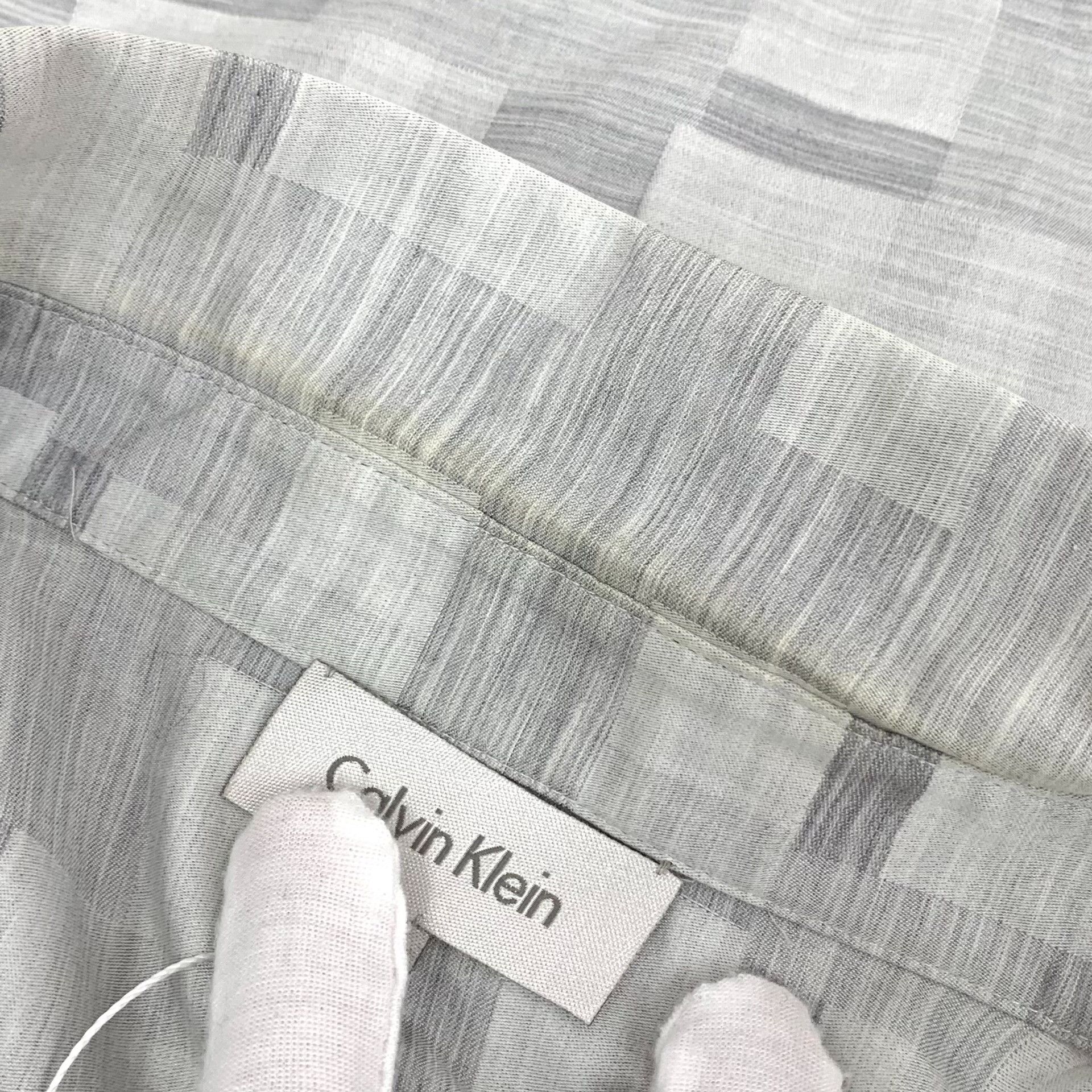 Calvin Klein Calvin Klein Gray Checkered Long Sleeve Shirt M Size US M / EU 48-50 / 2 - 7 Thumbnail