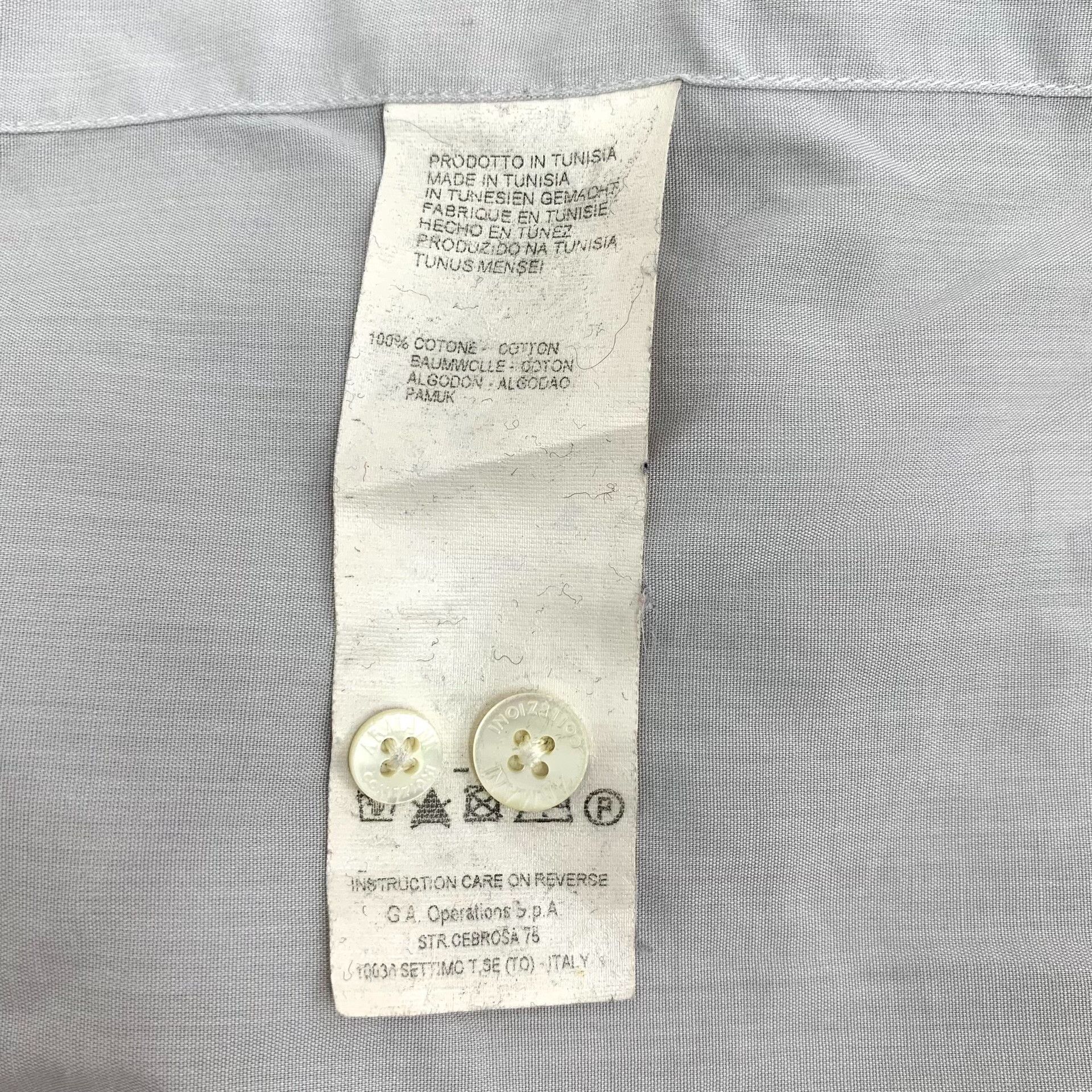 Armani Collezioni Armani Collezioni Logo Gray Cotton Shirt XL Size US XL / EU 56 / 4 - 9 Thumbnail