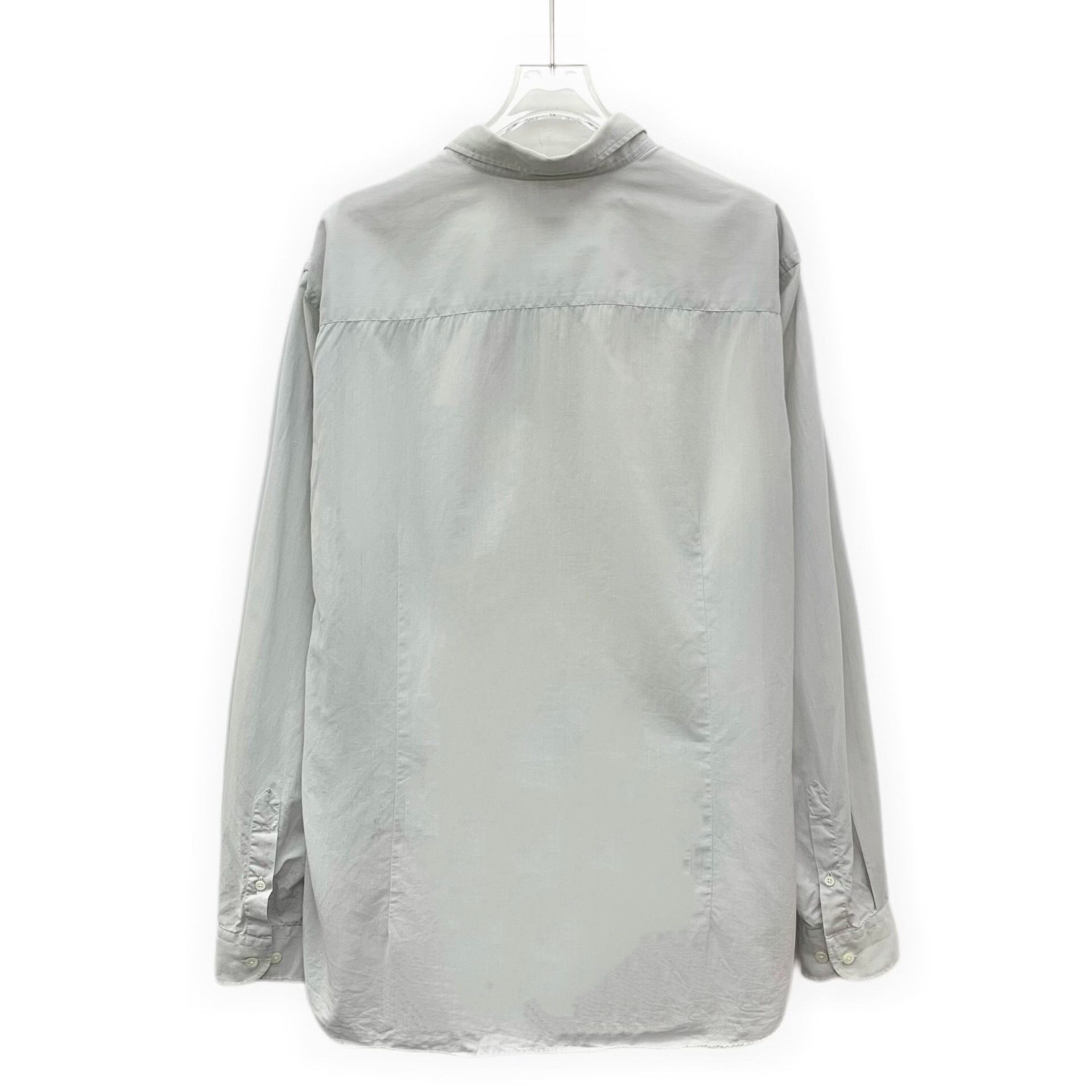 Armani Collezioni Armani Collezioni Logo Gray Cotton Shirt XL Size US XL / EU 56 / 4 - 3 Thumbnail