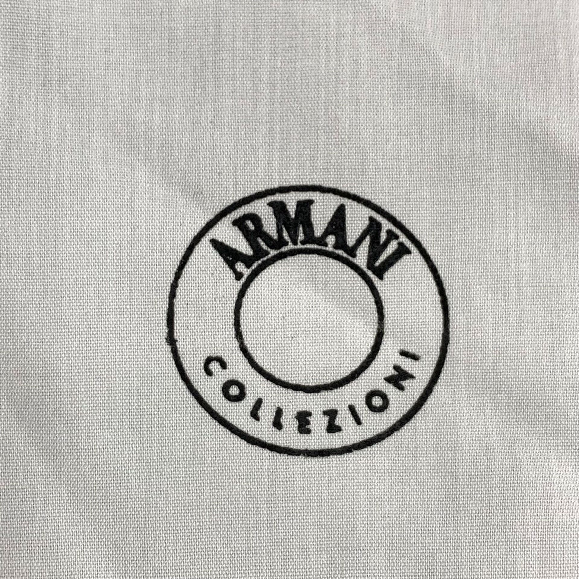 Armani Collezioni Armani Collezioni Logo Gray Cotton Shirt XL Size US XL / EU 56 / 4 - 6 Thumbnail