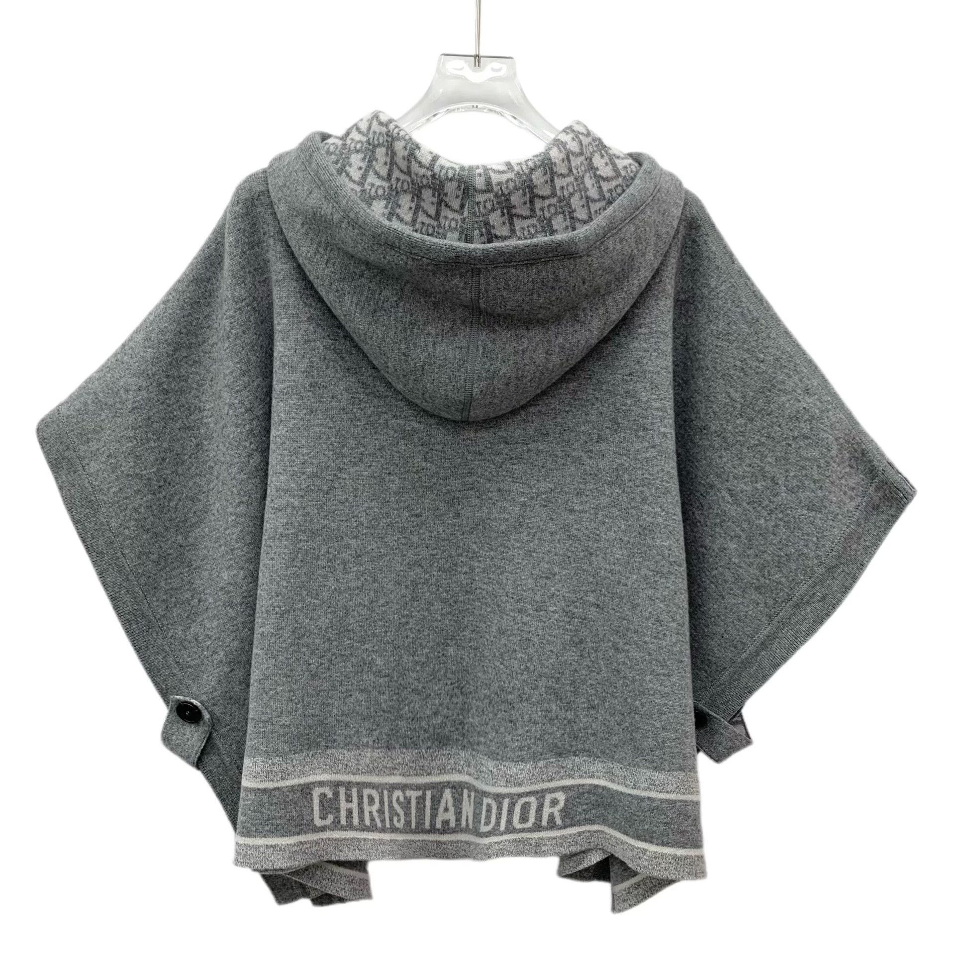 Dior Dior Oblique Cashmere Hooded Poncho Size FR 34 Size XS / US 0-2 / IT 36-38 - 3 Thumbnail