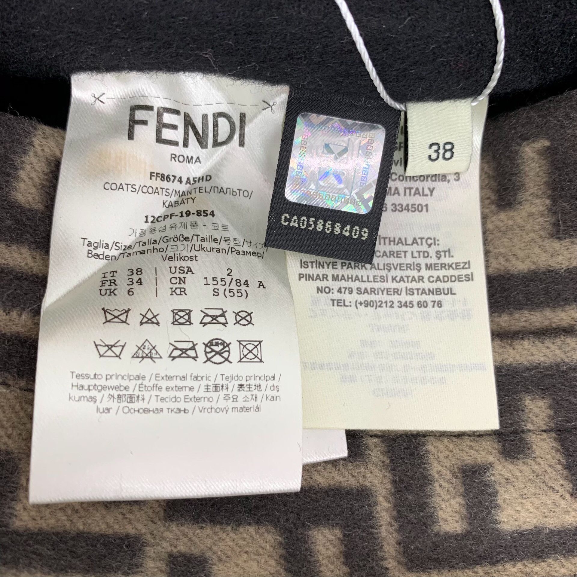 Fendi Fendi FF Monogram Lining Wool Coat IT 38 Size XS / US 0-2 / IT 36-38 - 8 Thumbnail