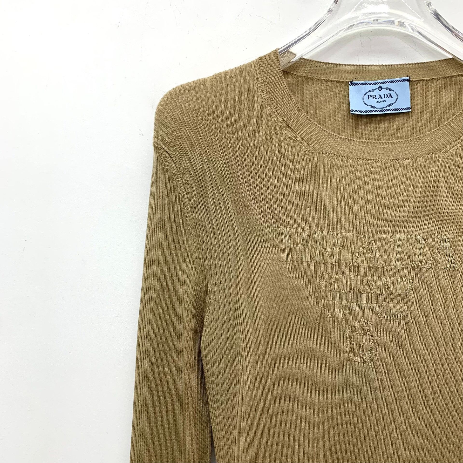 Prada Prada Logo Silk Wool Ribbed Sweater IT 40 Size S / US 4 / IT 40 - 4 Thumbnail