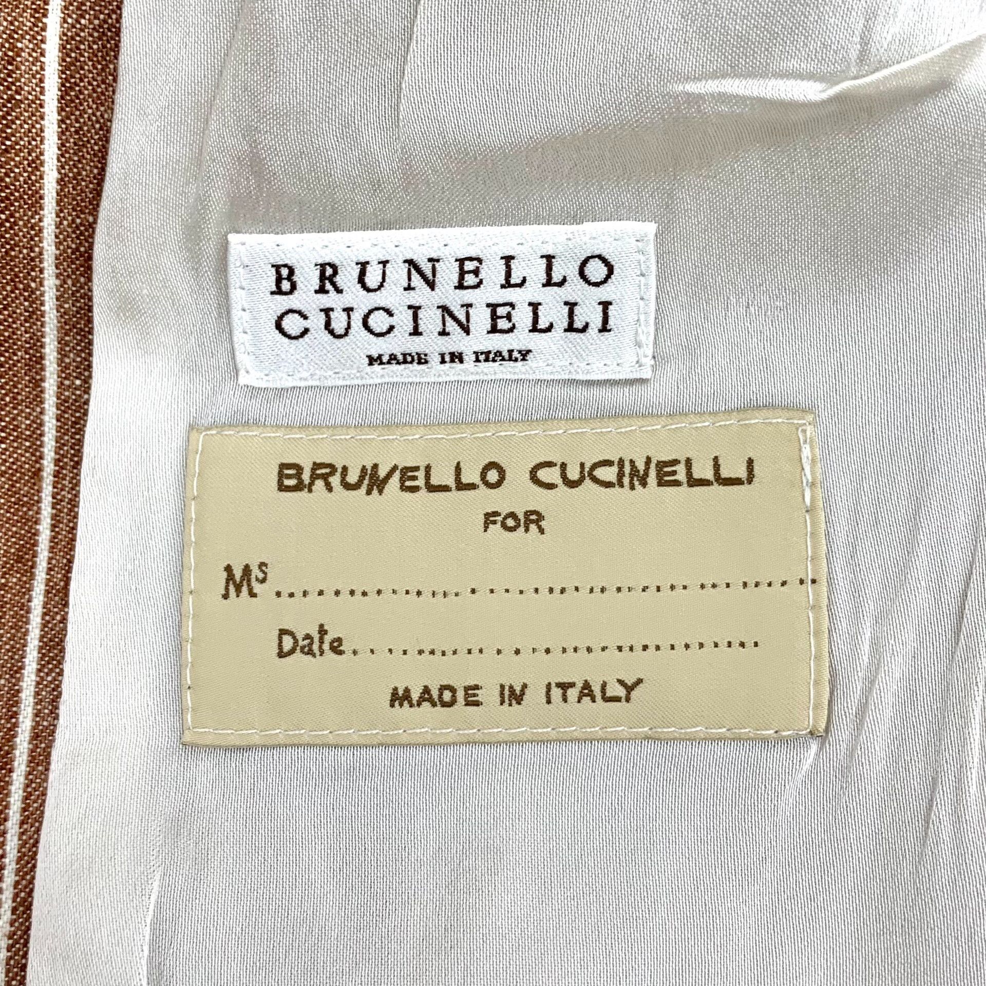 Brunello Cucinelli Brunello Cucinelli Striped Linen Blazer IT 40 Size S / US 4 / IT 40 - 6 Thumbnail