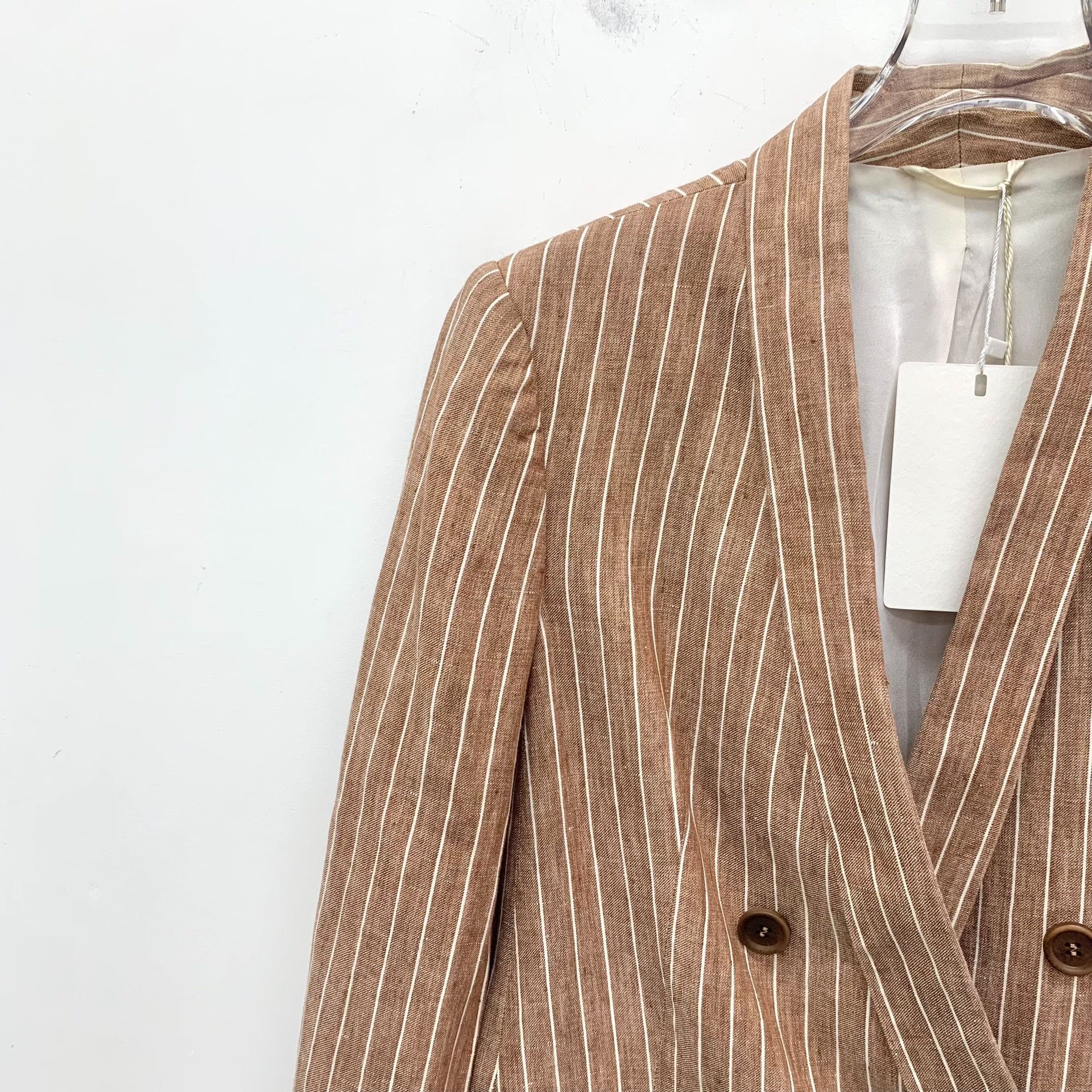Brunello Cucinelli Brunello Cucinelli Striped Linen Blazer IT 40 Size S / US 4 / IT 40 - 4 Thumbnail