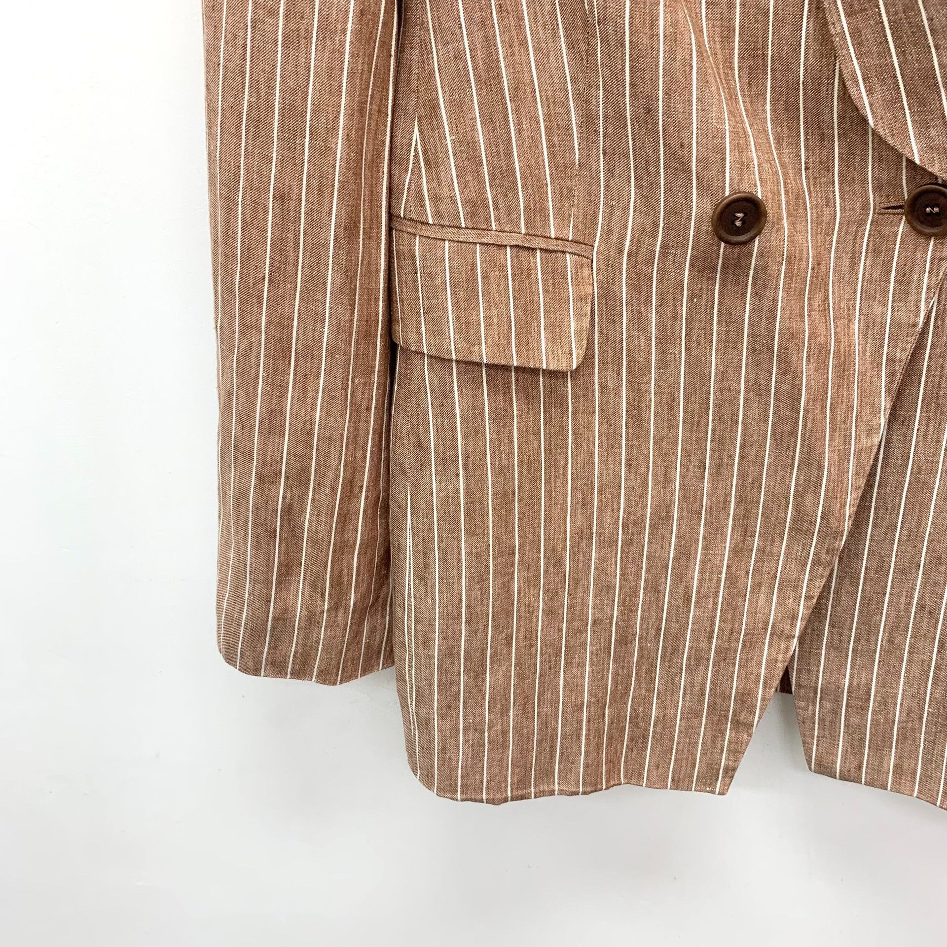 Brunello Cucinelli Brunello Cucinelli Striped Linen Blazer IT 40 Size S / US 4 / IT 40 - 5 Thumbnail
