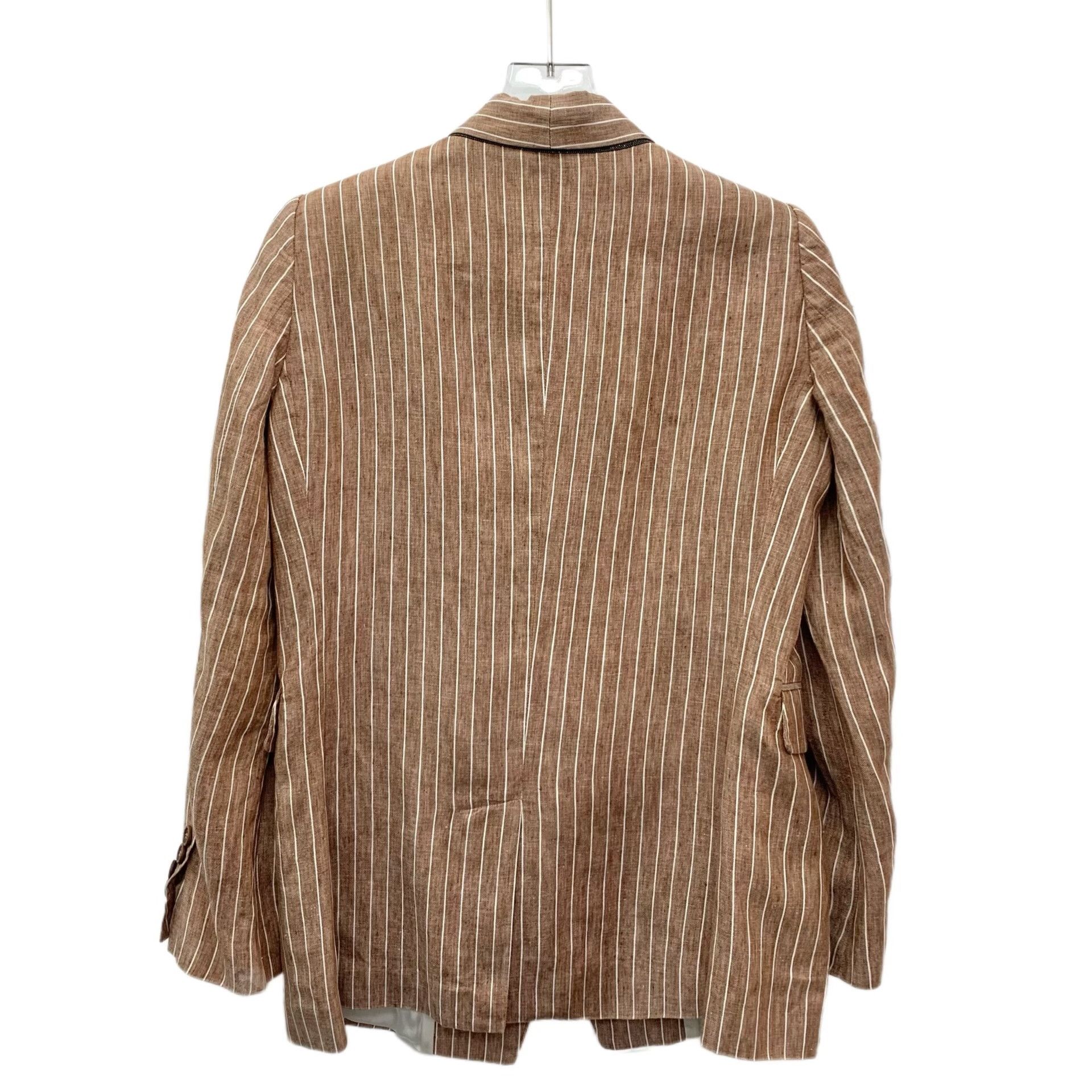 Brunello Cucinelli Brunello Cucinelli Striped Linen Blazer IT 40 Size S / US 4 / IT 40 - 3 Thumbnail