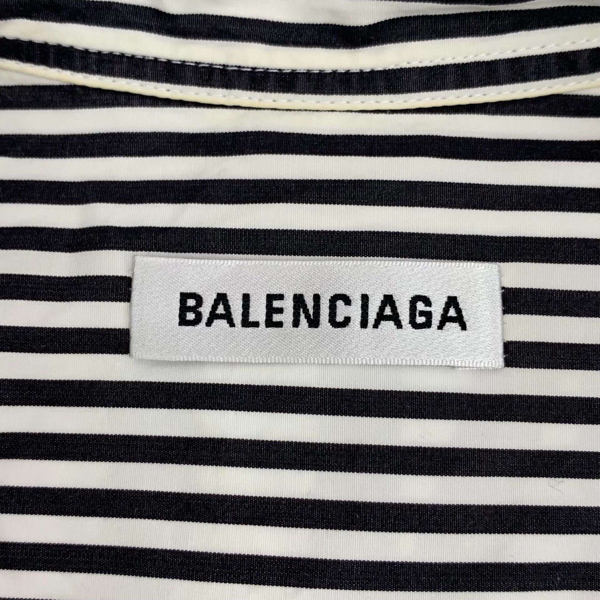Balenciaga Balenciaga Striped Tie-Neck Logo Shirt 32 Size XXS / US 00 / IT 34 - 6 Thumbnail
