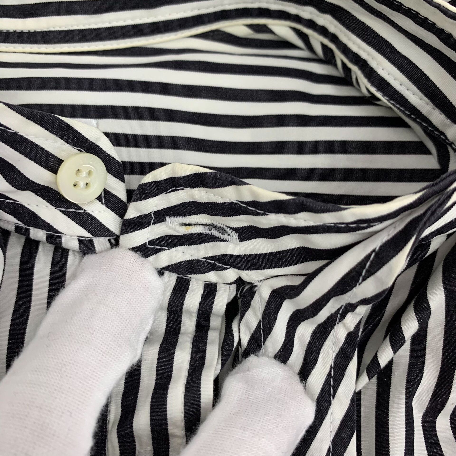 Balenciaga Balenciaga Striped Tie-Neck Logo Shirt 32 Size XXS / US 00 / IT 34 - 10 Thumbnail