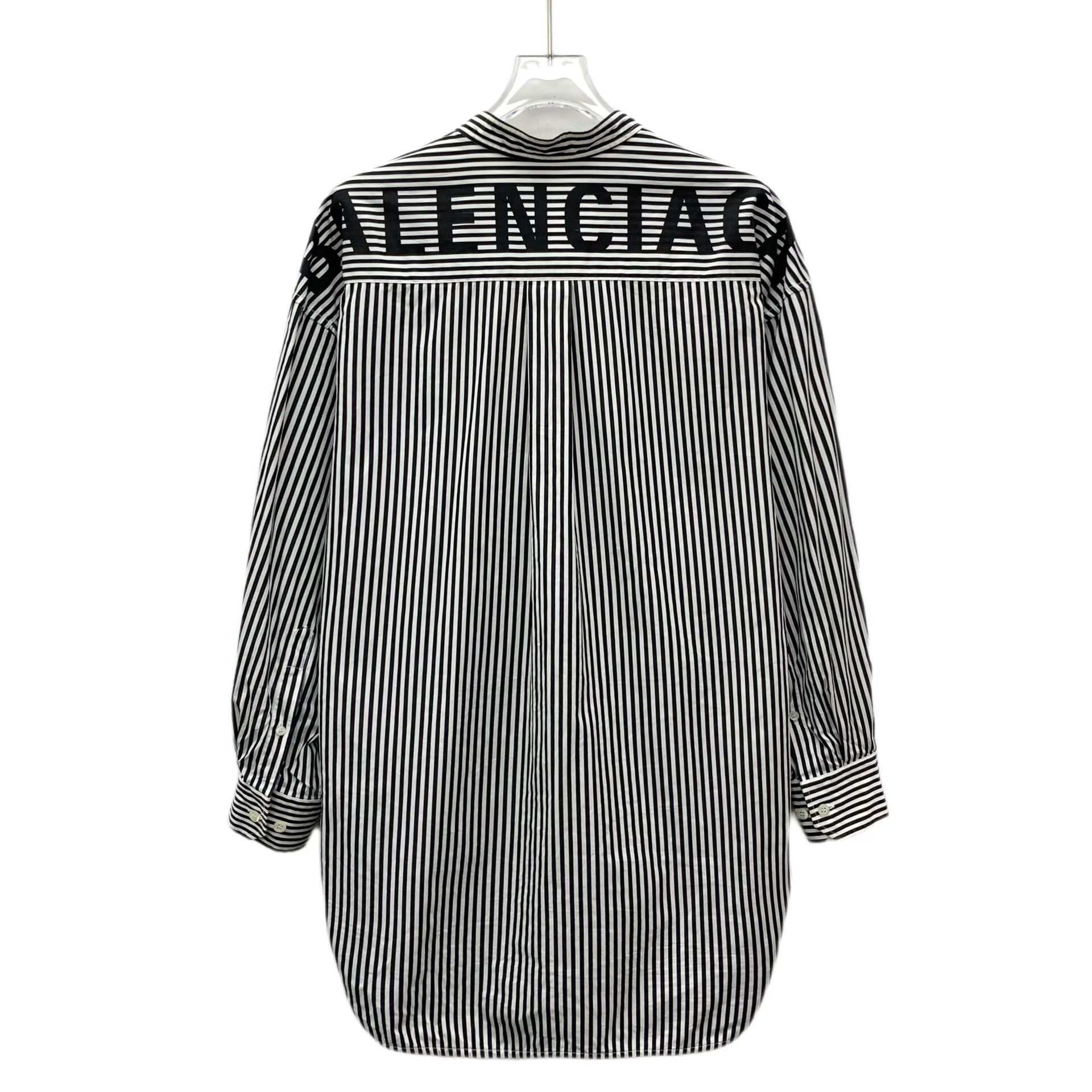Balenciaga Balenciaga Striped Tie-Neck Logo Shirt 32 Size XXS / US 00 / IT 34 - 3 Thumbnail
