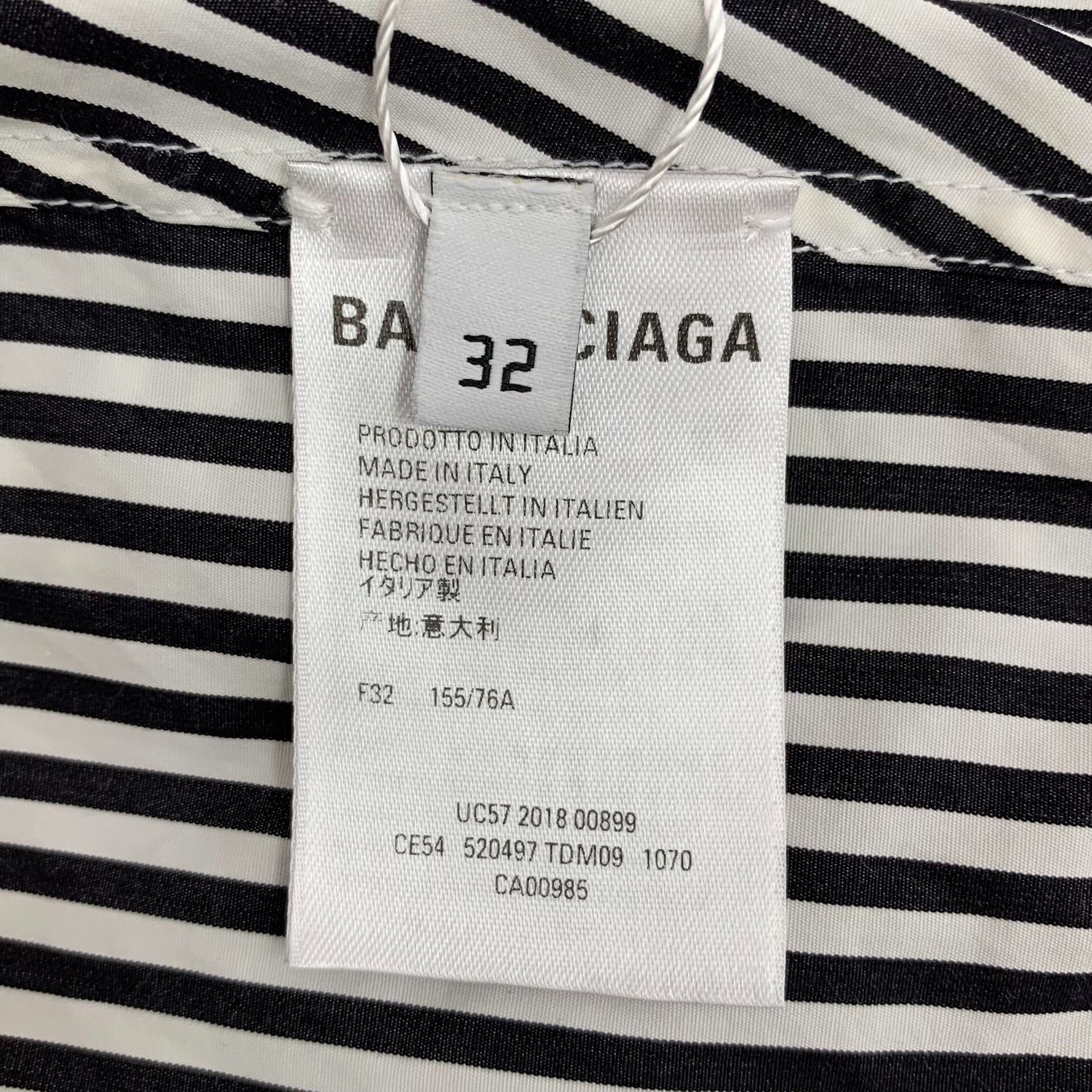 Balenciaga Balenciaga Striped Tie-Neck Logo Shirt 32 Size XXS / US 00 / IT 34 - 7 Thumbnail