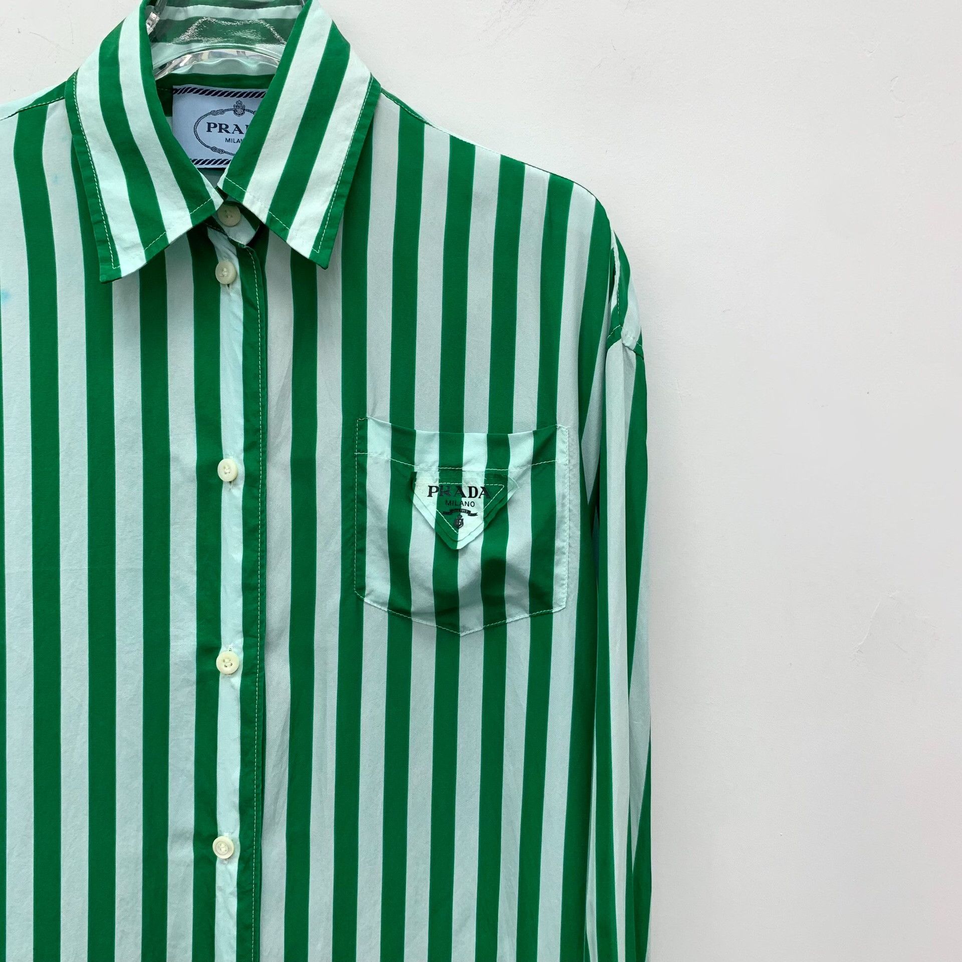 Prada Prada Striped Silk Shirt Dress IT 36 Size XS / US 0-2 / IT 36-38 - 4 Thumbnail