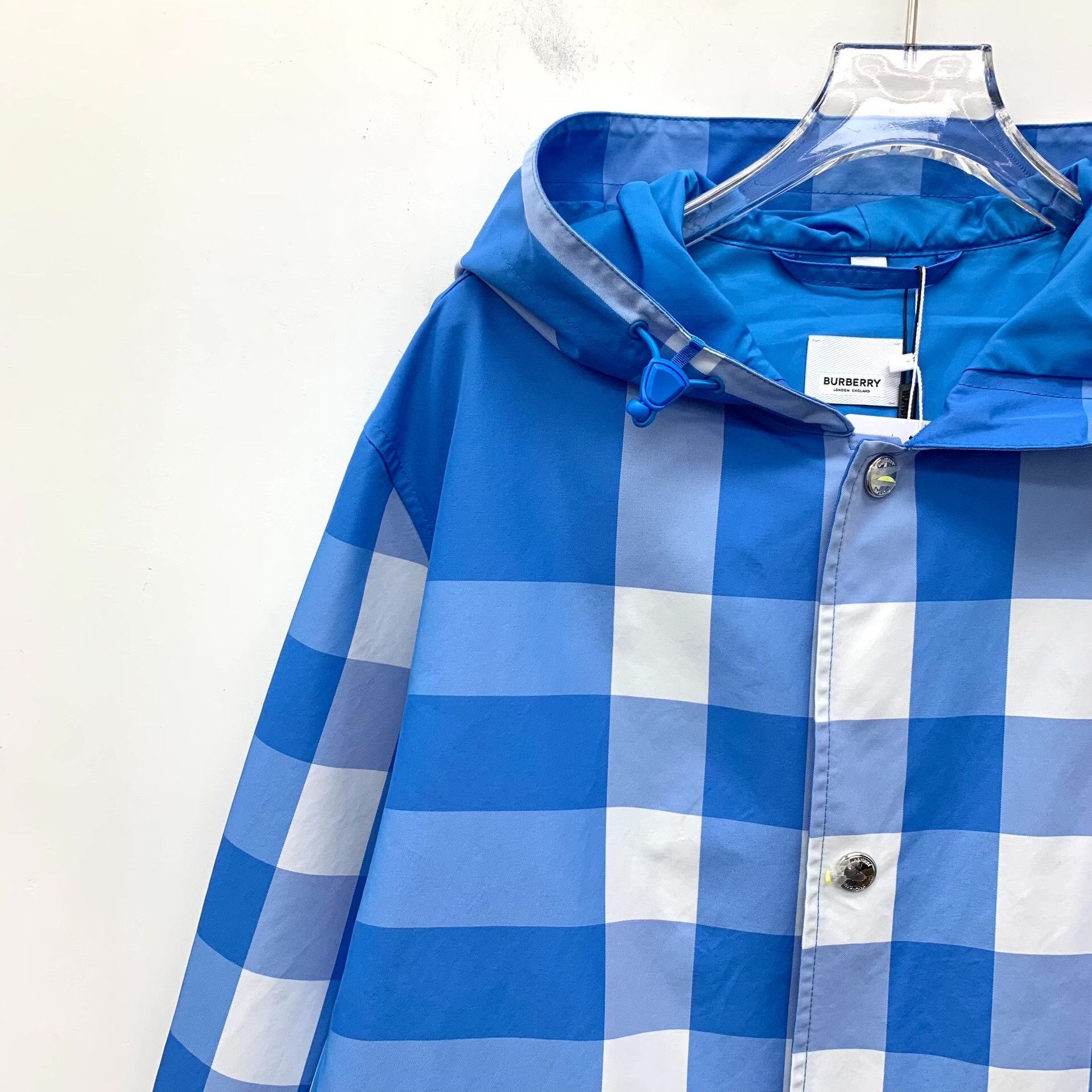 Burberry Burberry Blue Check Hooded Jacket Size M Size US M / EU 48-50 / 2 - 4 Thumbnail