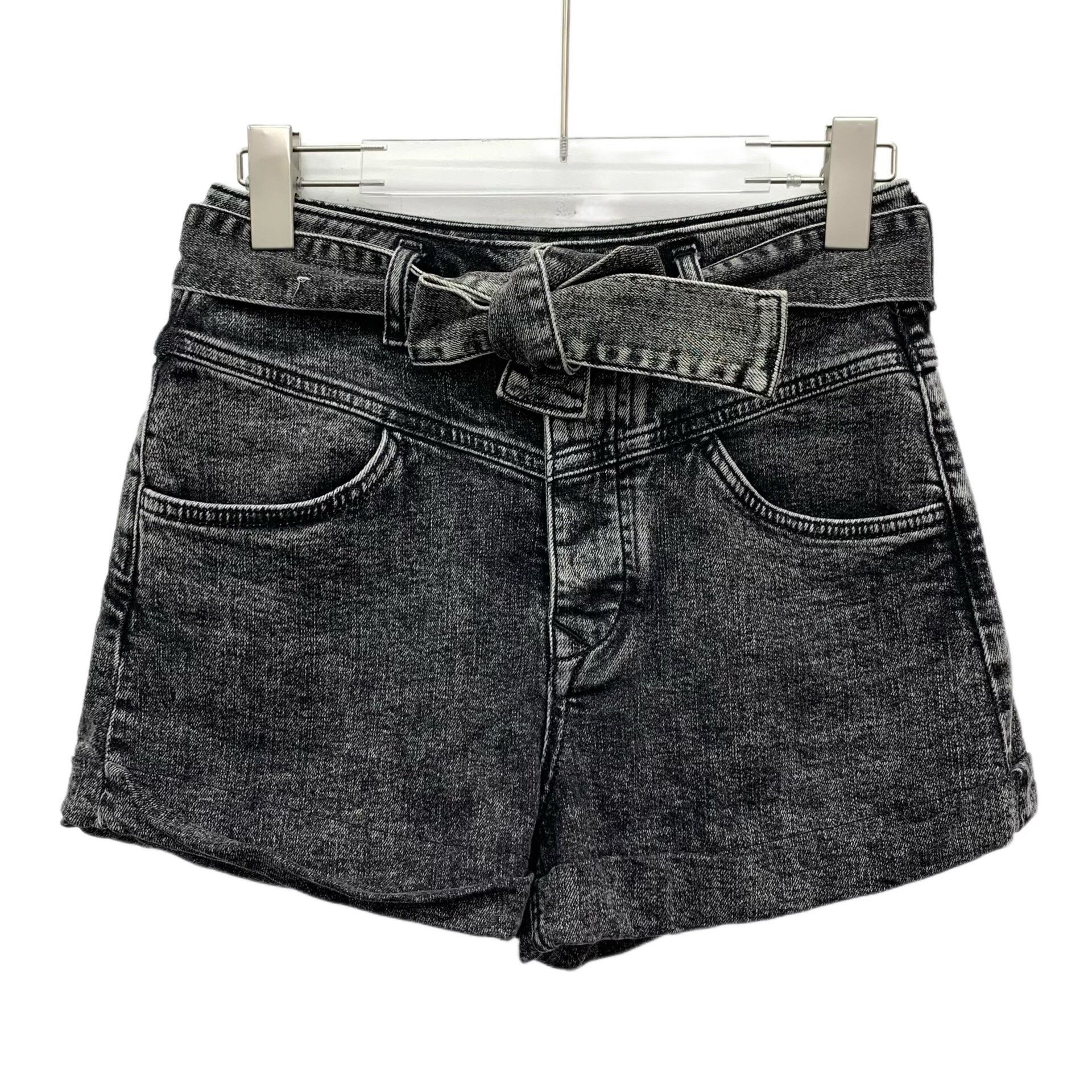 Maje Maje Washed Gray Denim Tie Belt Shorts Size 36 Size 26" / US 2 / IT 38 - 2 Thumbnail