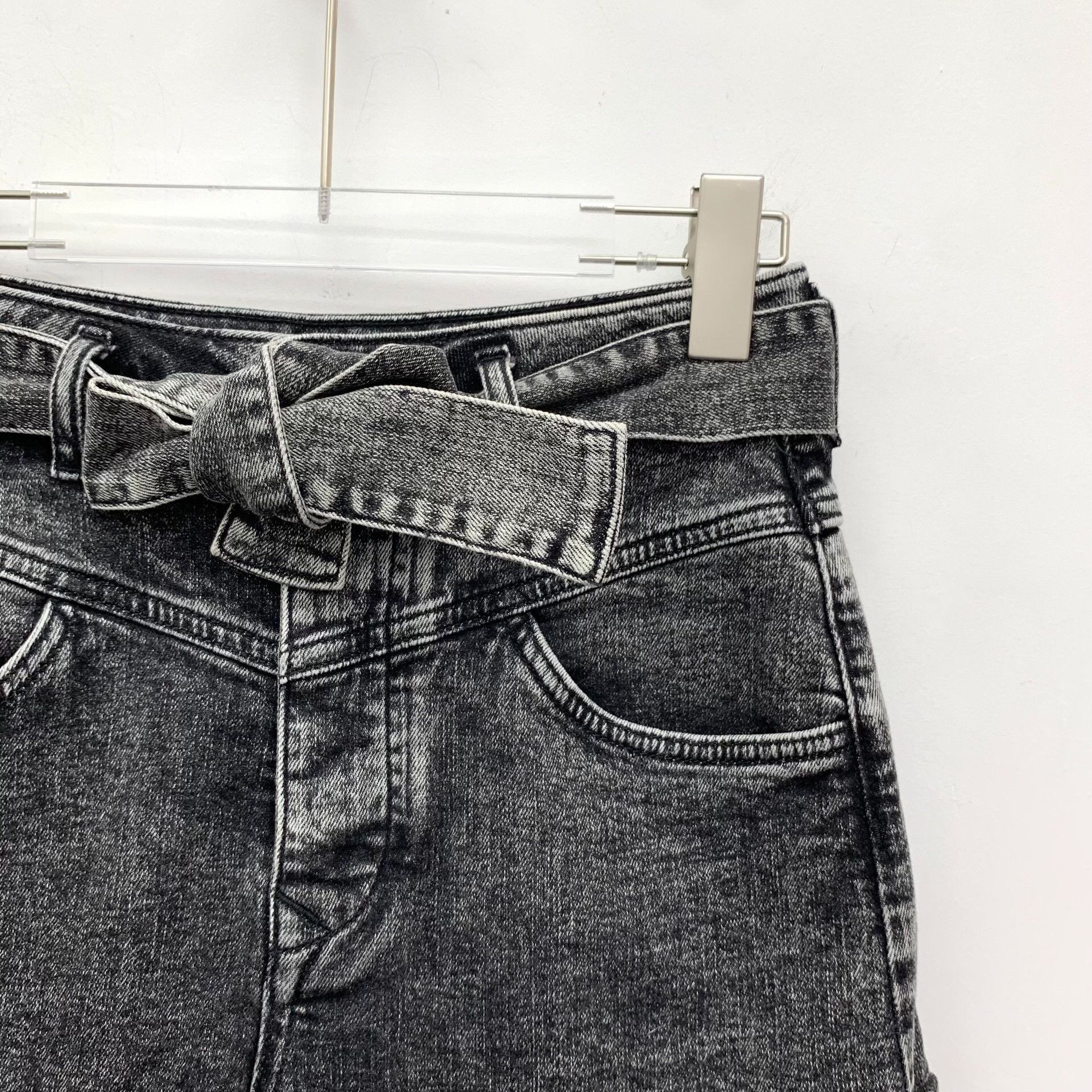 Maje Maje Washed Gray Denim Tie Belt Shorts Size 36 Size 26" / US 2 / IT 38 - 4 Thumbnail
