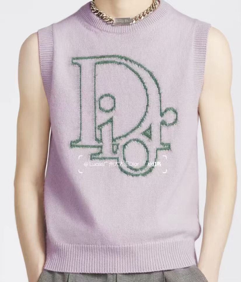 Dior Dior Logo Intarsia Cashmere Vest Size M Size US M / EU 48-50 / 2 - 10 Thumbnail