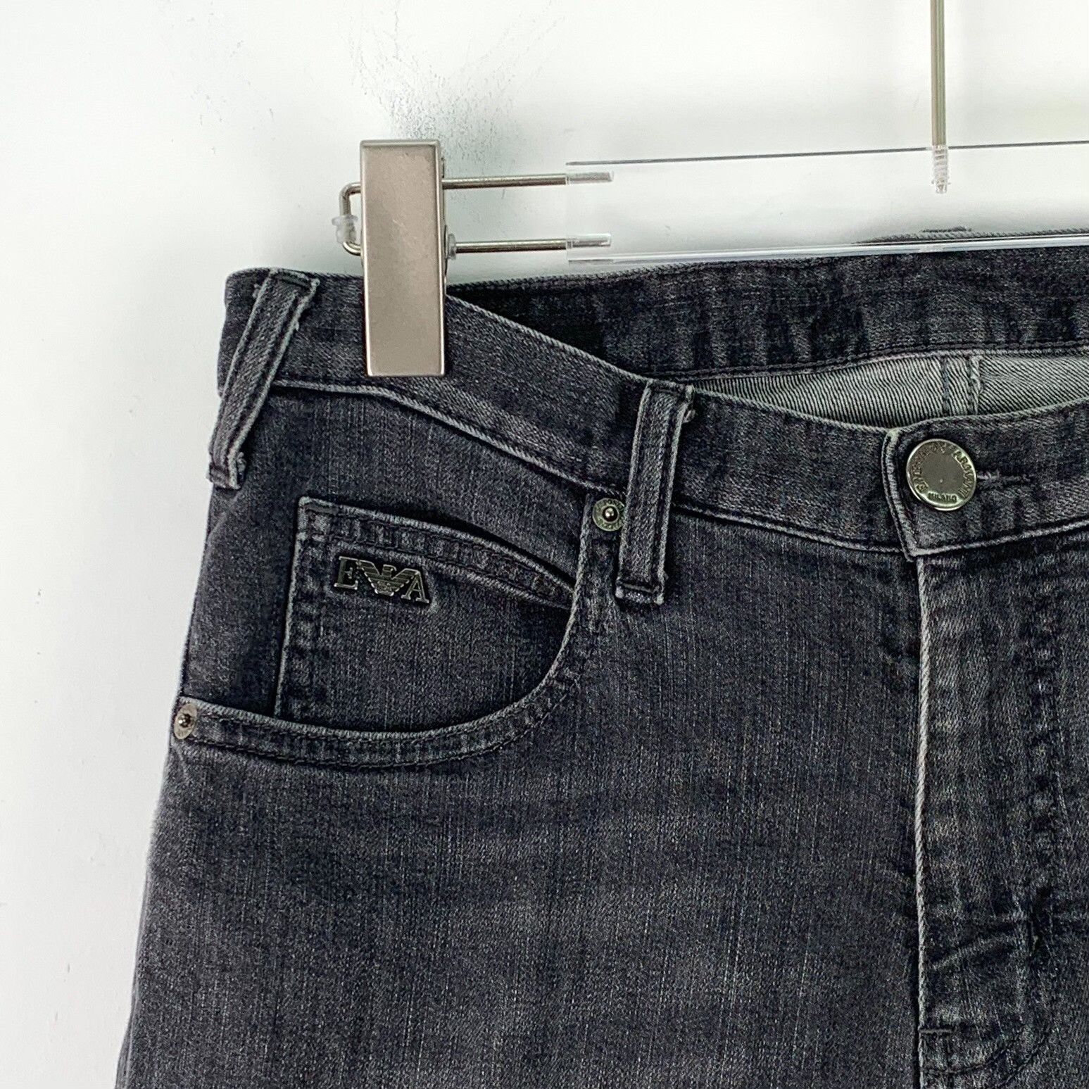 Emporio Armani Emporio Armani Gray Logo Denim Jeans 29 Size US 29 - 4 Thumbnail
