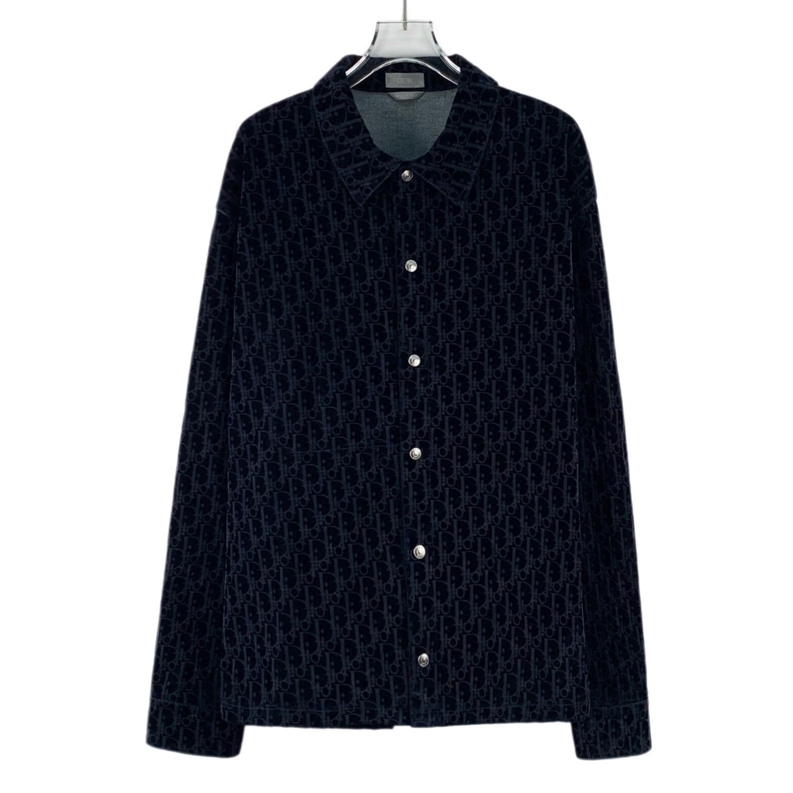 Dior Dior Oblique Flocked Monogram Long Sleeve Shirt 50 Size US M / EU 48-50 / 2 - 2 Thumbnail