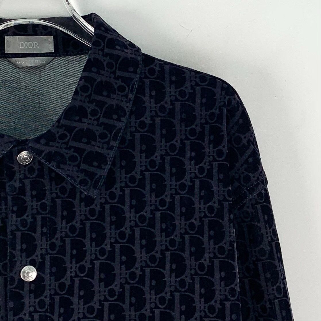 Dior Dior Oblique Flocked Monogram Long Sleeve Shirt 50 Size US M / EU 48-50 / 2 - 4 Thumbnail