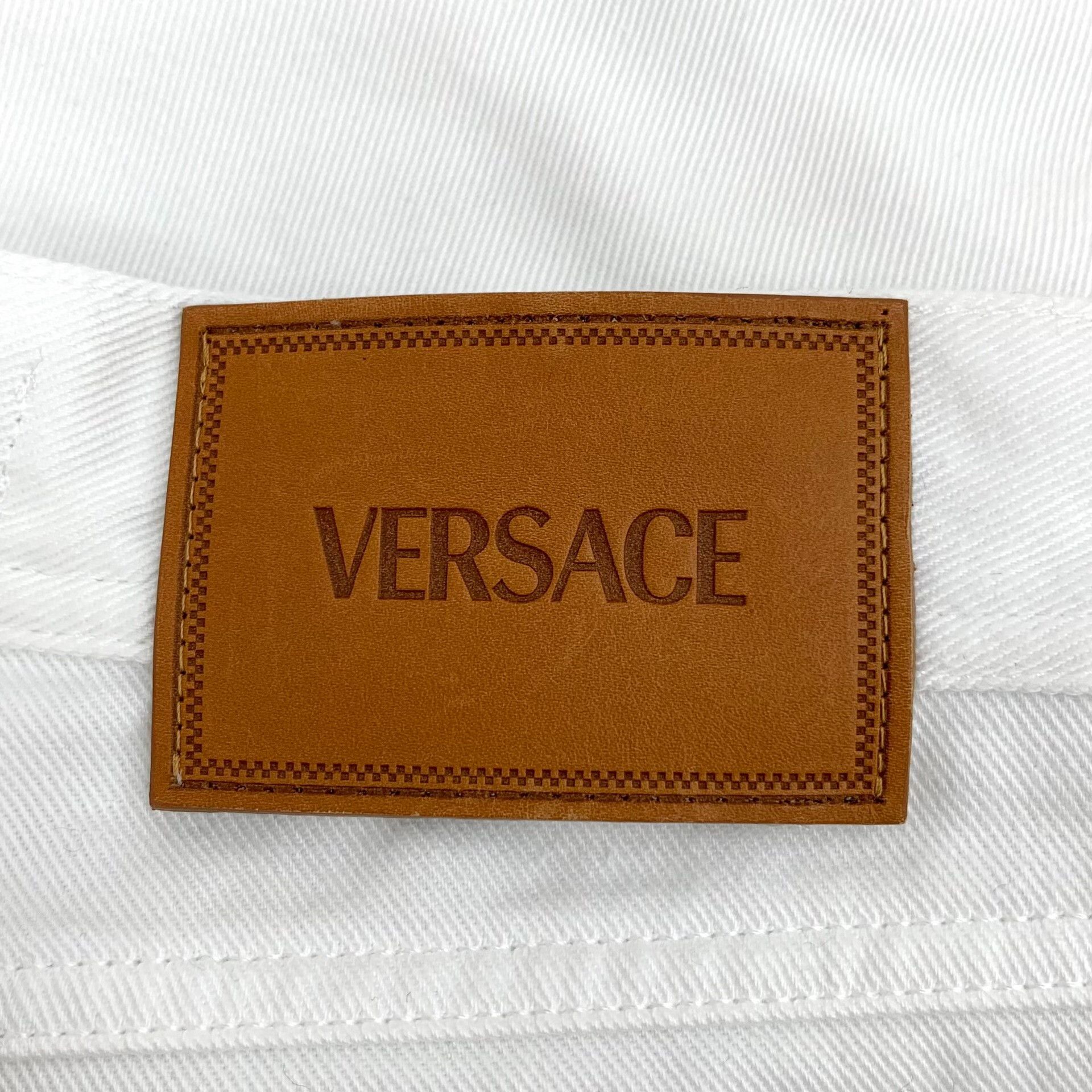 Versace Versace Leather Logo Patch Casual Pants 27 Size US 27 - 6 Thumbnail