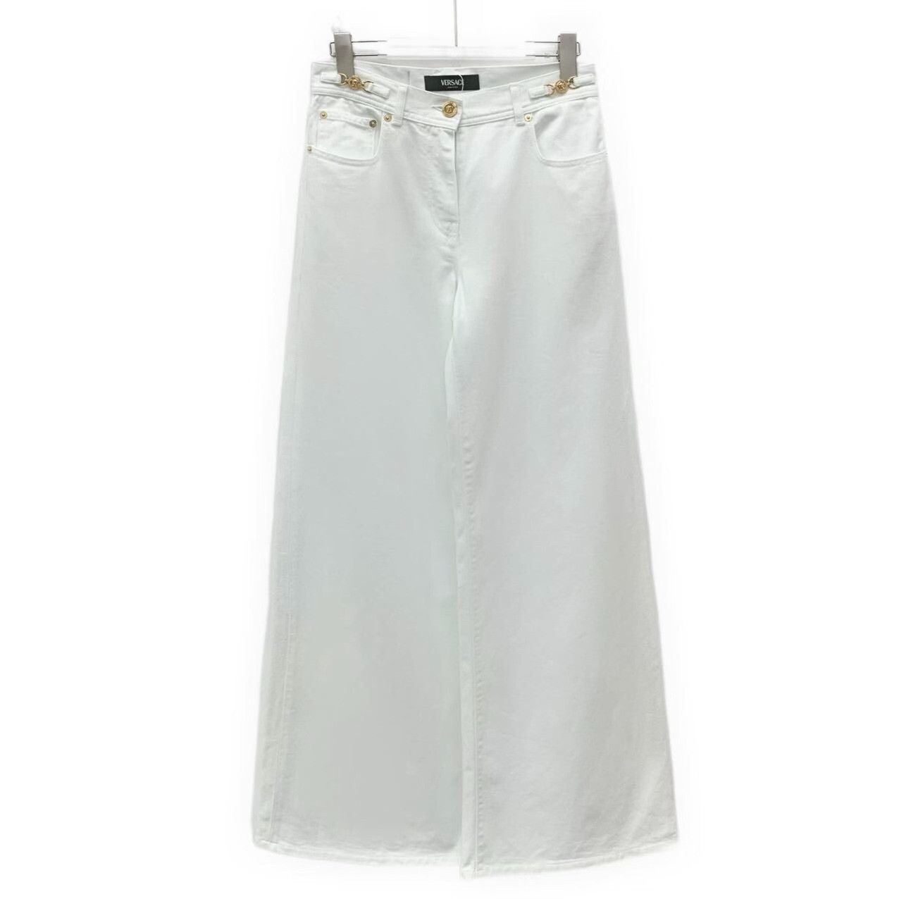 Versace Versace Leather Logo Patch Casual Pants 27 Size US 27 - 2 Thumbnail