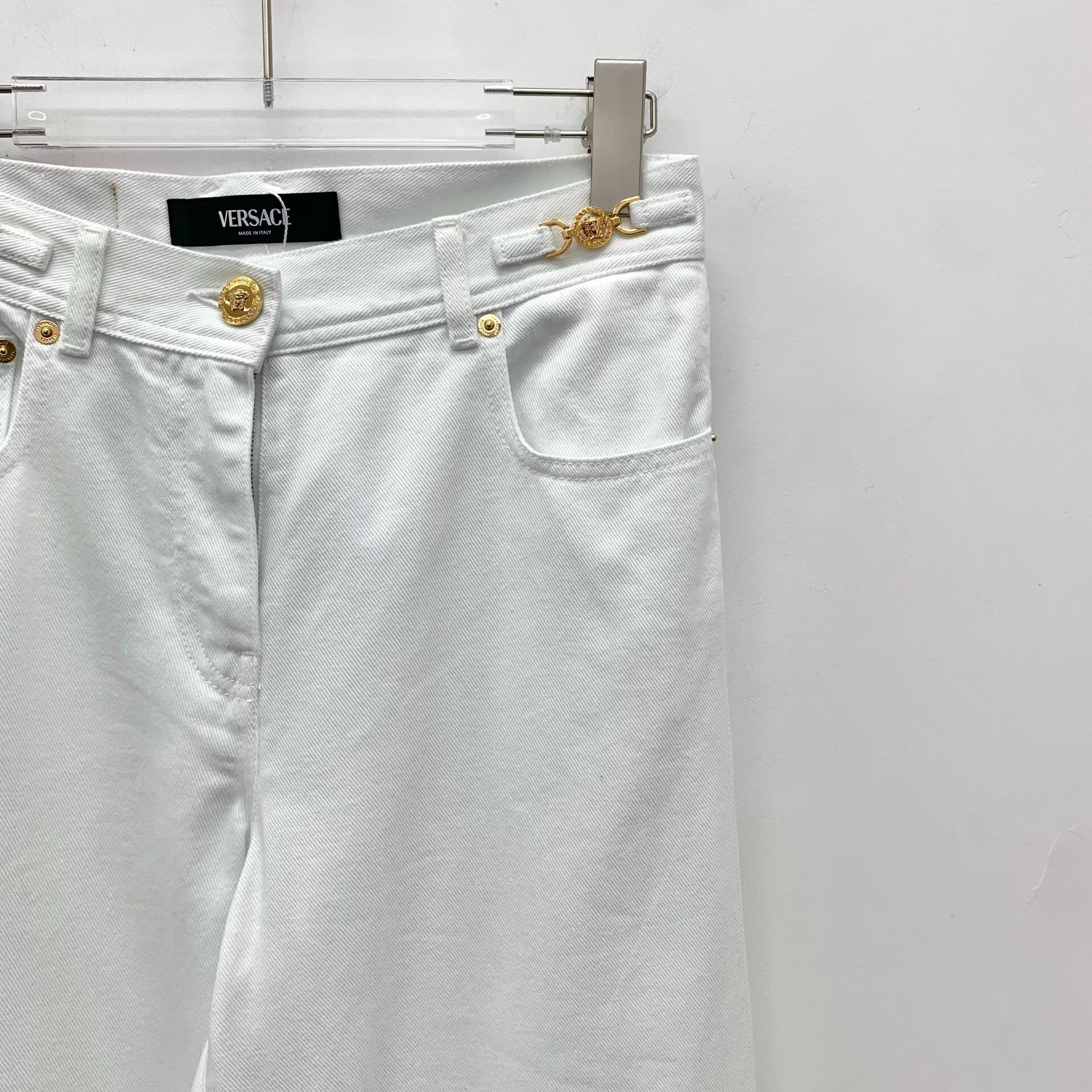 Versace Versace Leather Logo Patch Casual Pants 27 Size US 27 - 4 Thumbnail