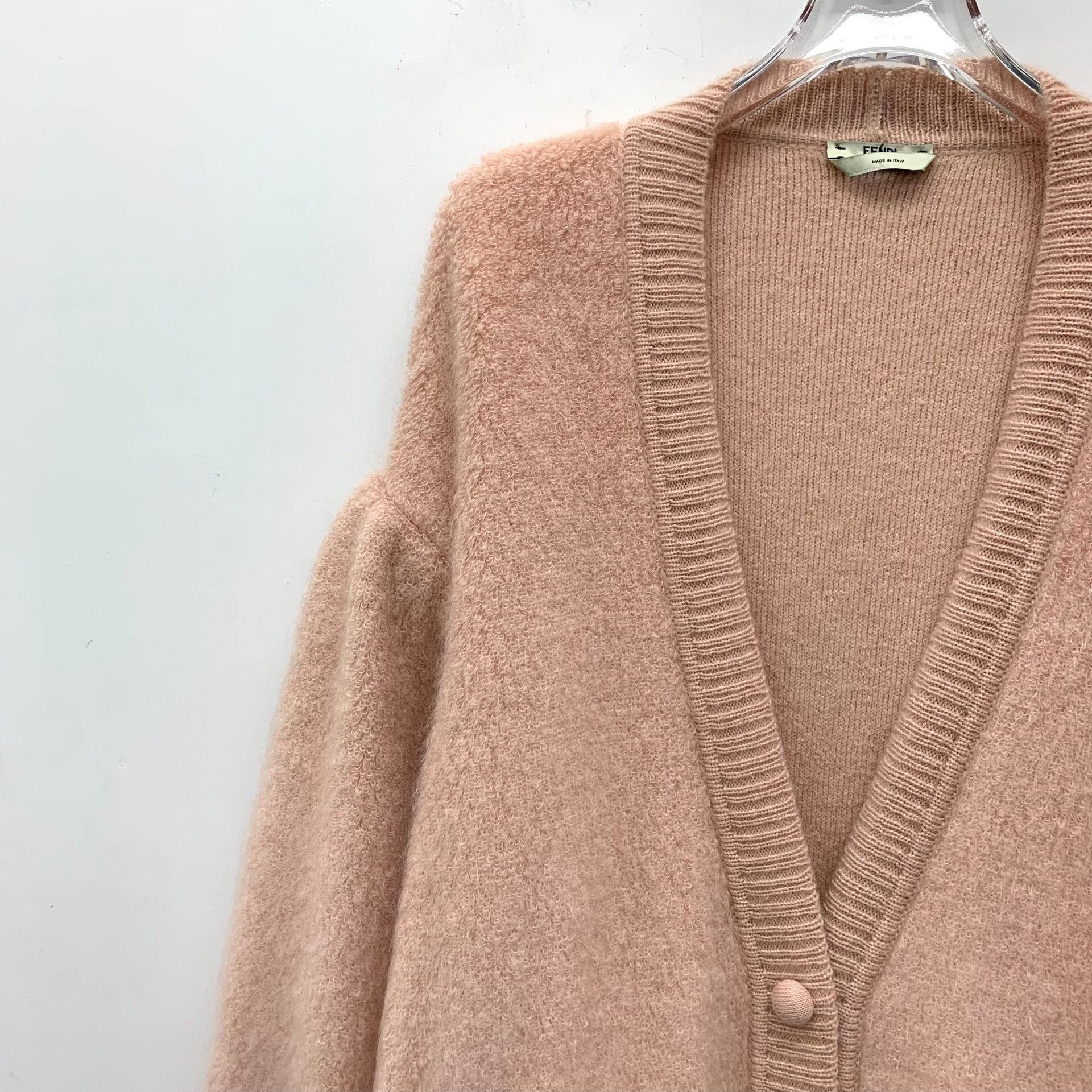 Fendi Fendi Pink Mohair F-Logo Cardigan IT 44 Size M / US 6-8 / IT 42-44 - 4 Thumbnail