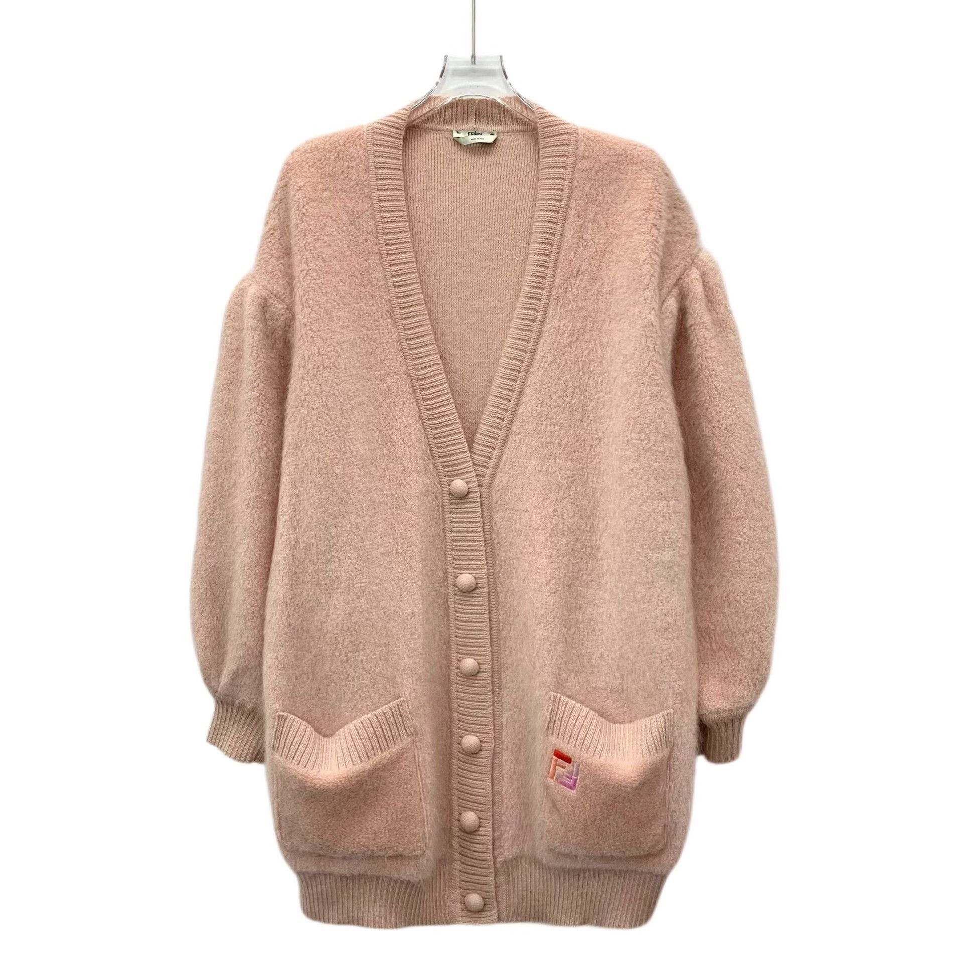 Fendi Fendi Pink Mohair F-Logo Cardigan IT 44 Size M / US 6-8 / IT 42-44 - 2 Thumbnail