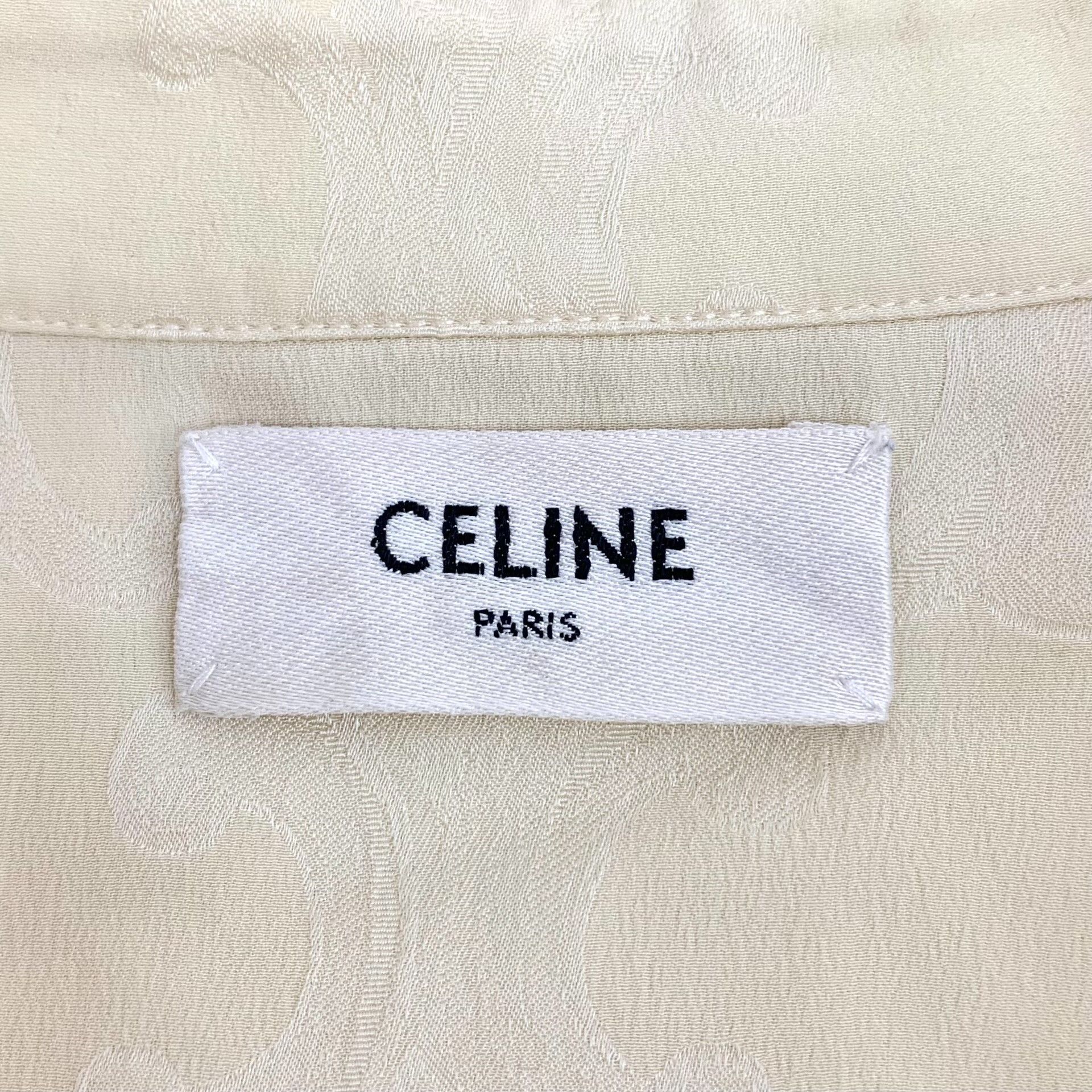 Celine Celine Triomphe Jacquard Silk Shirt 38 Size S / US 4 / IT 40 - 6 Thumbnail