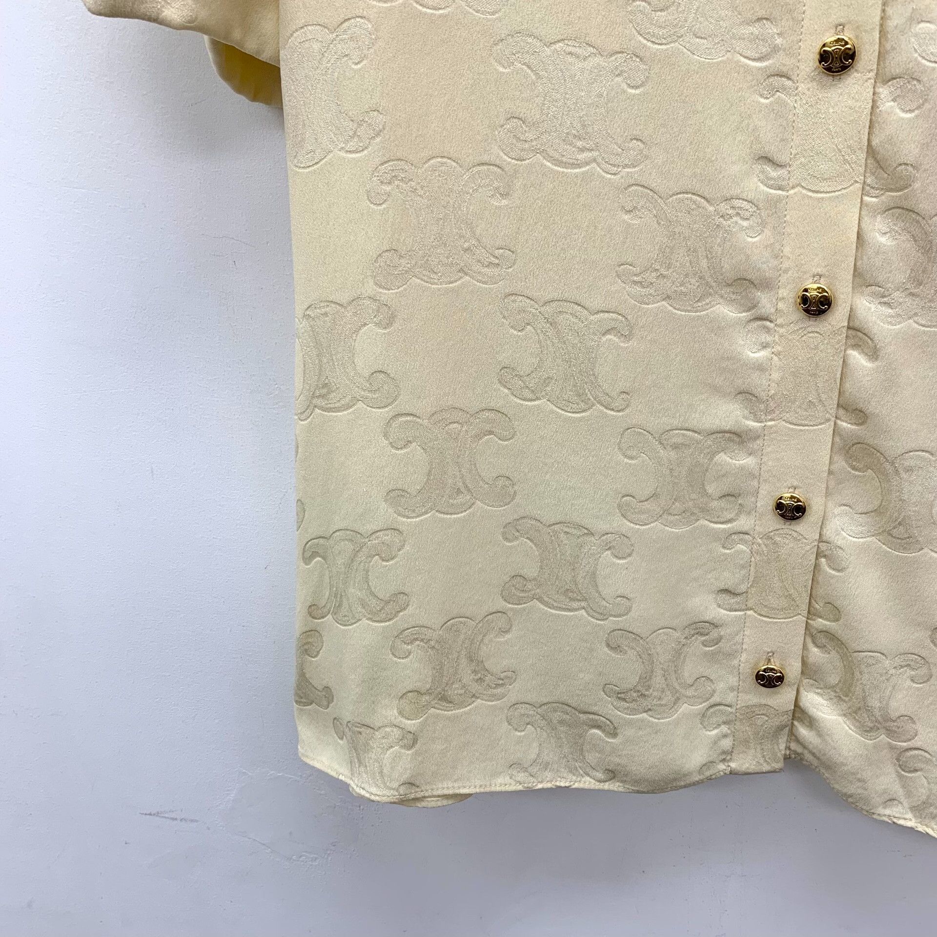 Celine Celine Triomphe Jacquard Silk Shirt 38 Size S / US 4 / IT 40 - 5 Thumbnail