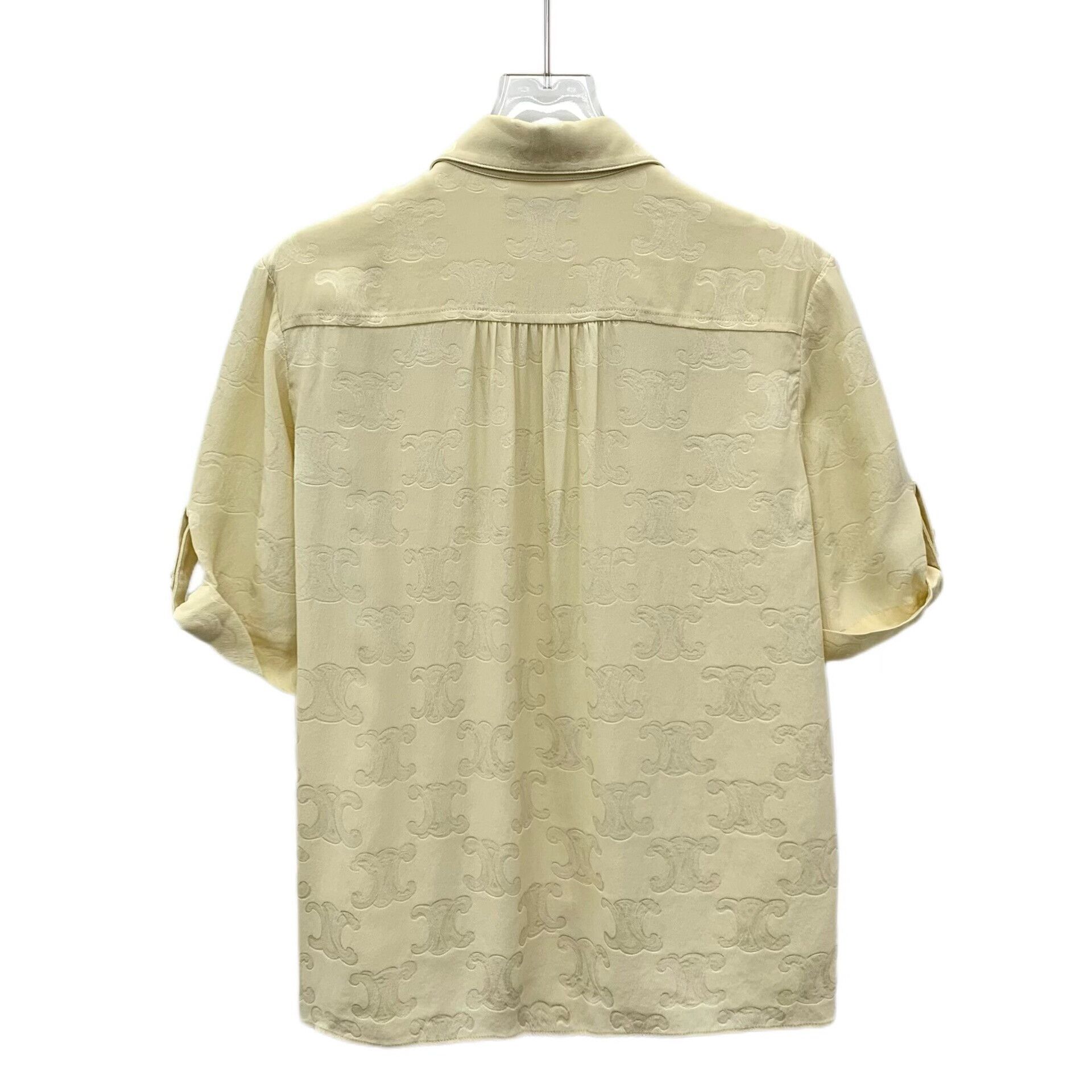 Celine Celine Triomphe Jacquard Silk Shirt 38 Size S / US 4 / IT 40 - 3 Thumbnail