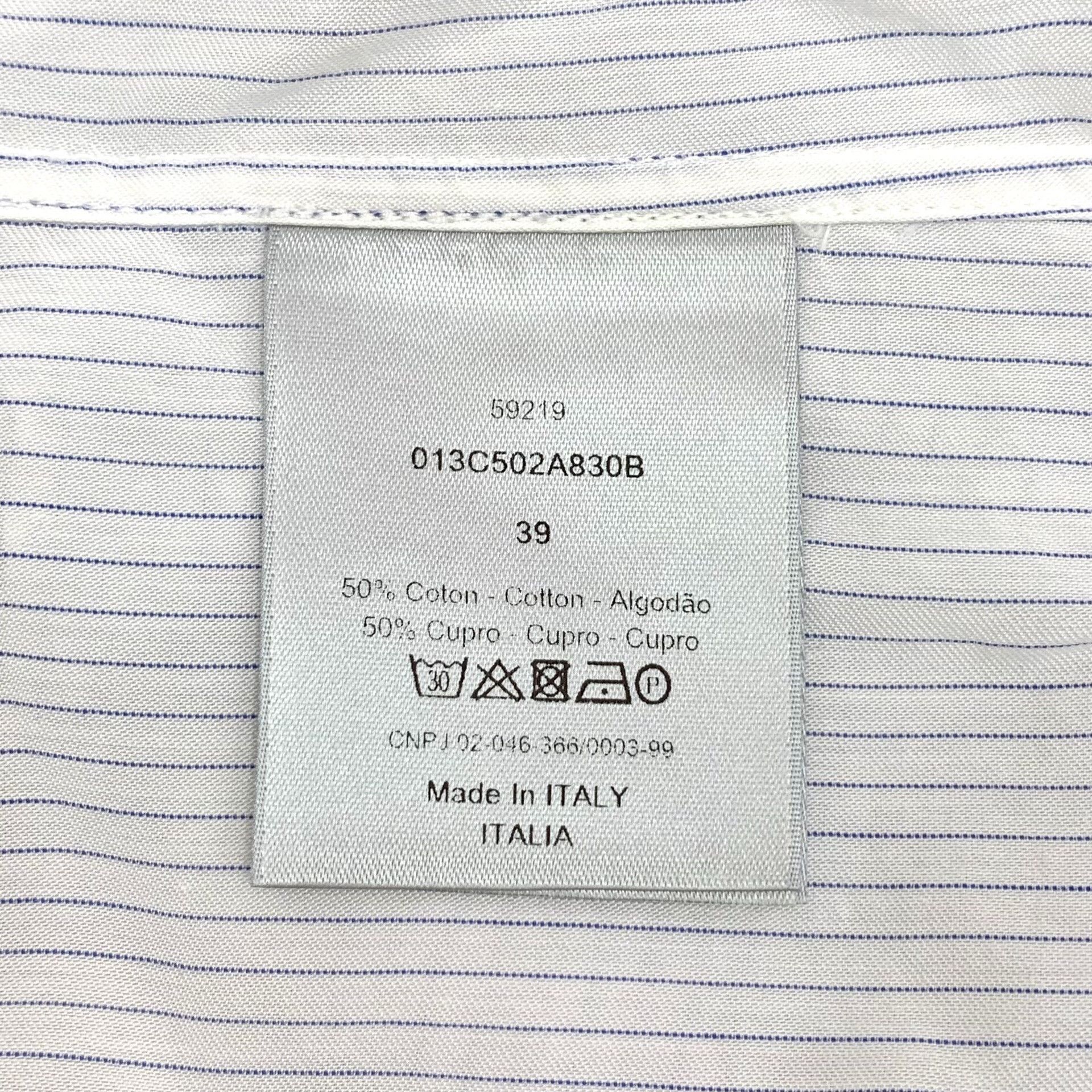Dior Dior Striped Cotton Cupro Shirt Size 39 Size US M / EU 48-50 / 2 - 8 Thumbnail