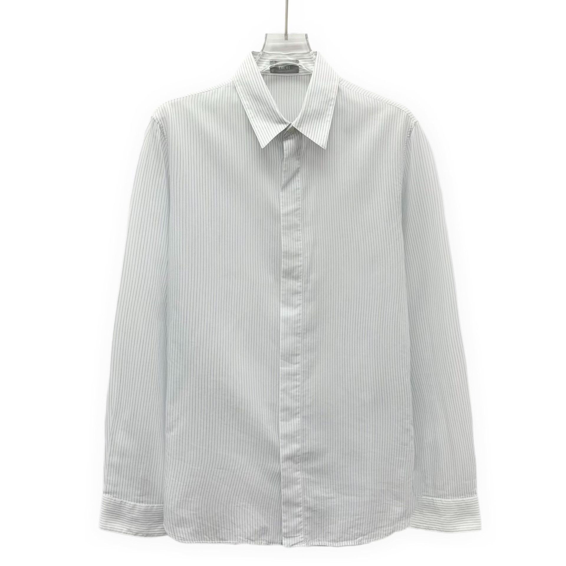 Dior Dior Striped Cotton Cupro Shirt Size 39 Size US M / EU 48-50 / 2 - 2 Thumbnail