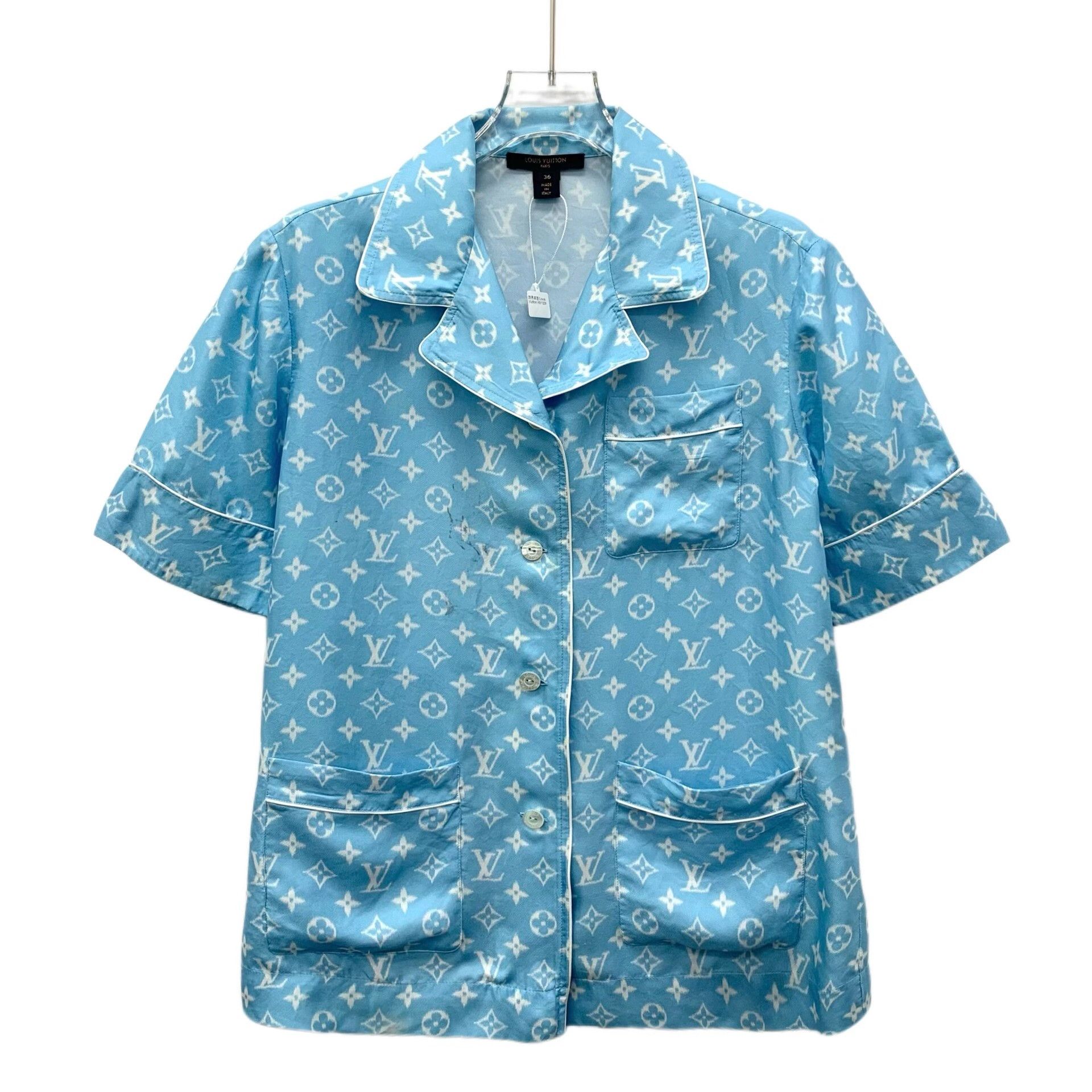 Louis Vuitton Louis Vuitton Monogram Silk Short Sleeve Shirt 36 Size XS / US 0-2 / IT 36-38 - 2 Thumbnail
