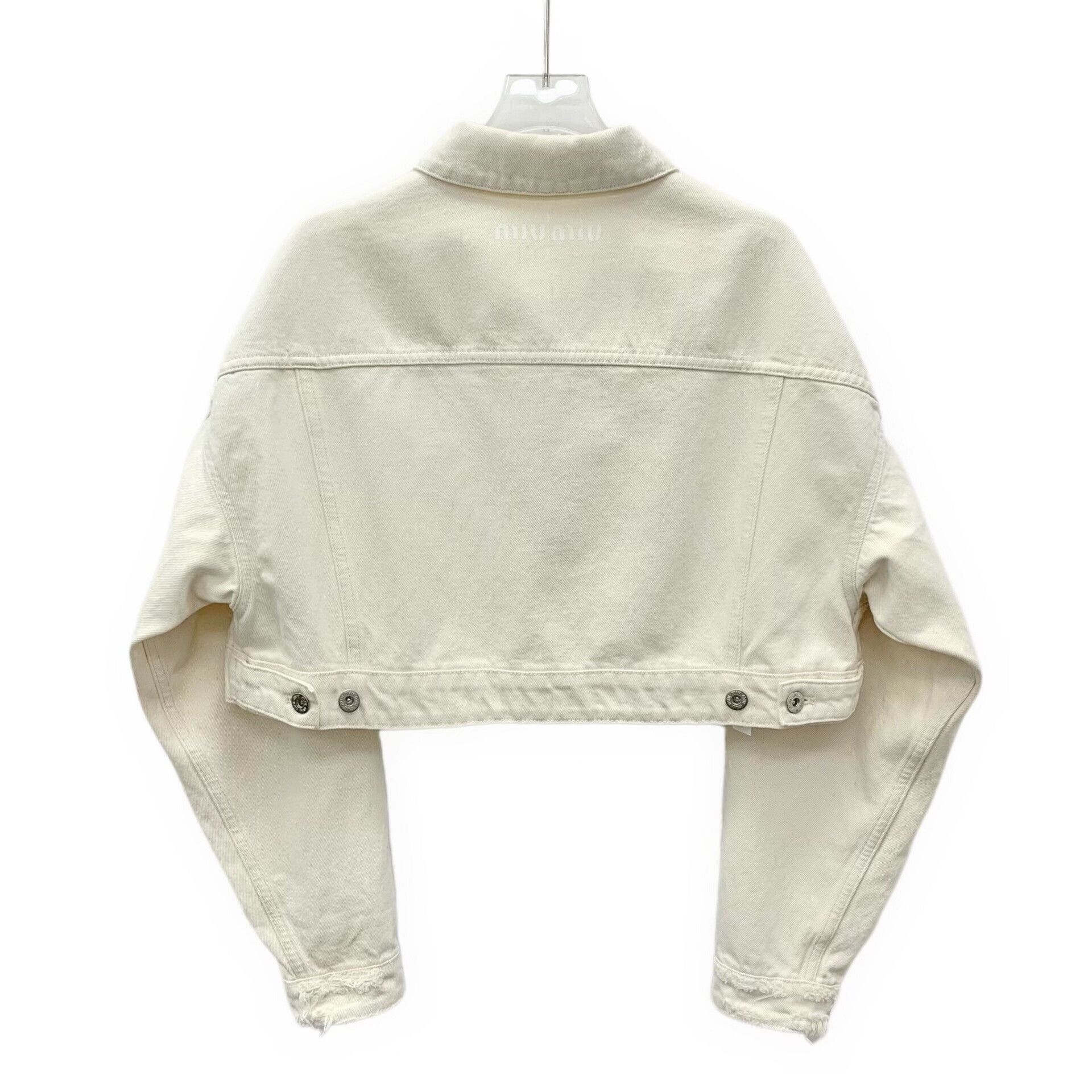 Miu Miu Miu Miu Distressed Cropped Denim Jacket IT 36 Size XS / US 0-2 / IT 36-38 - 3 Thumbnail