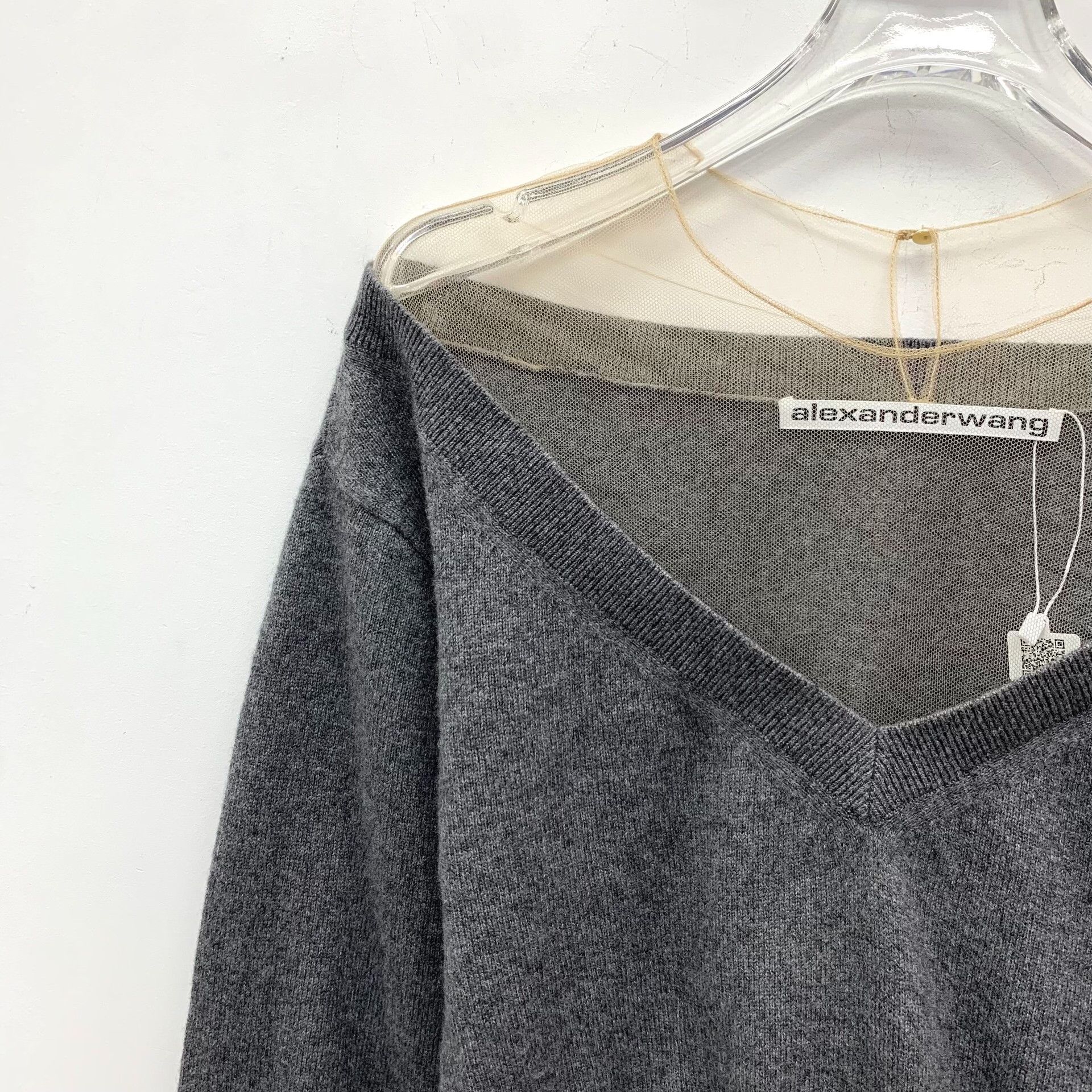 Alexander Wang alexanderwang Mesh Panel Wool Cashmere Sweater XS Size XS / US 0-2 / IT 36-38 - 4 Thumbnail