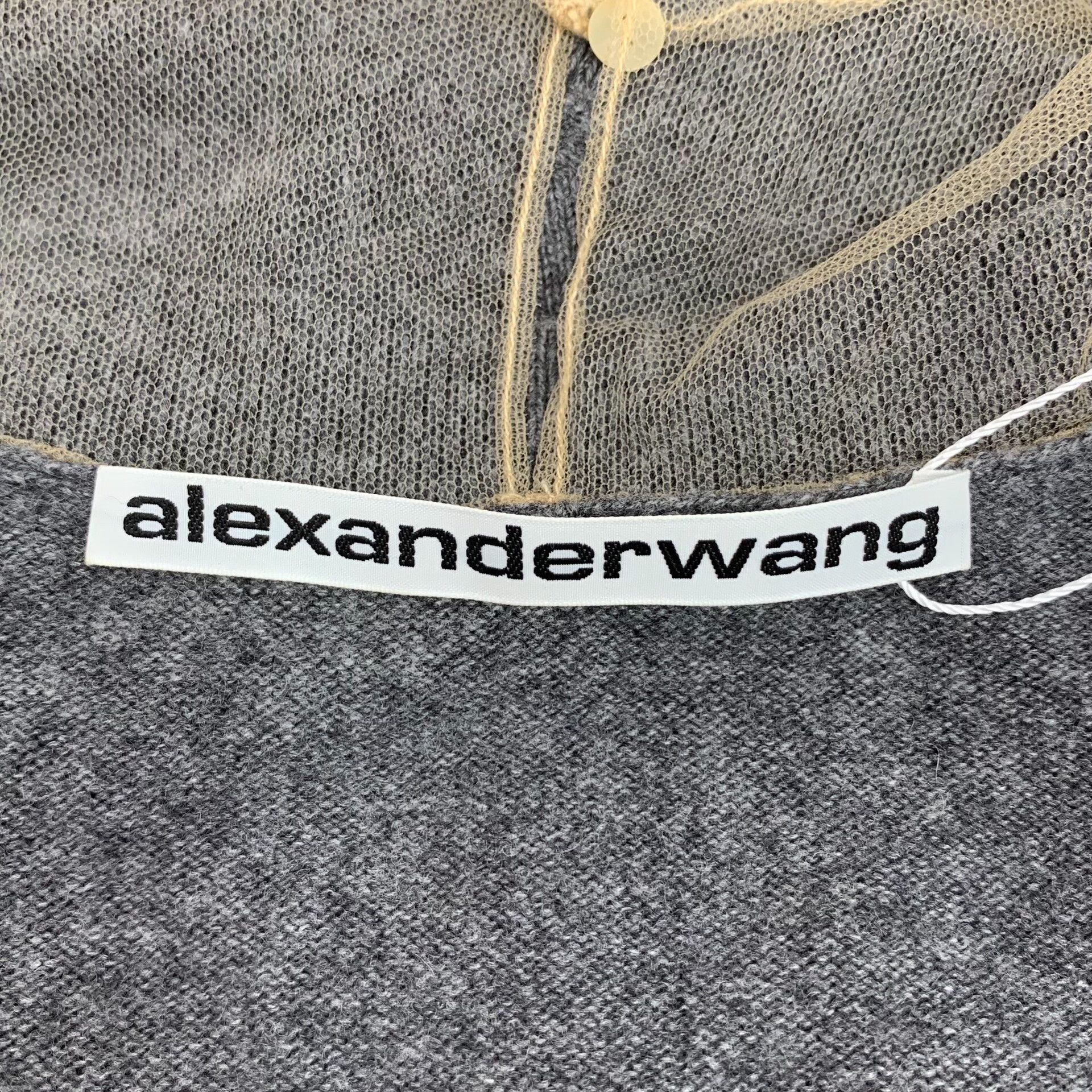 Alexander Wang alexanderwang Mesh Panel Wool Cashmere Sweater XS Size XS / US 0-2 / IT 36-38 - 6 Thumbnail