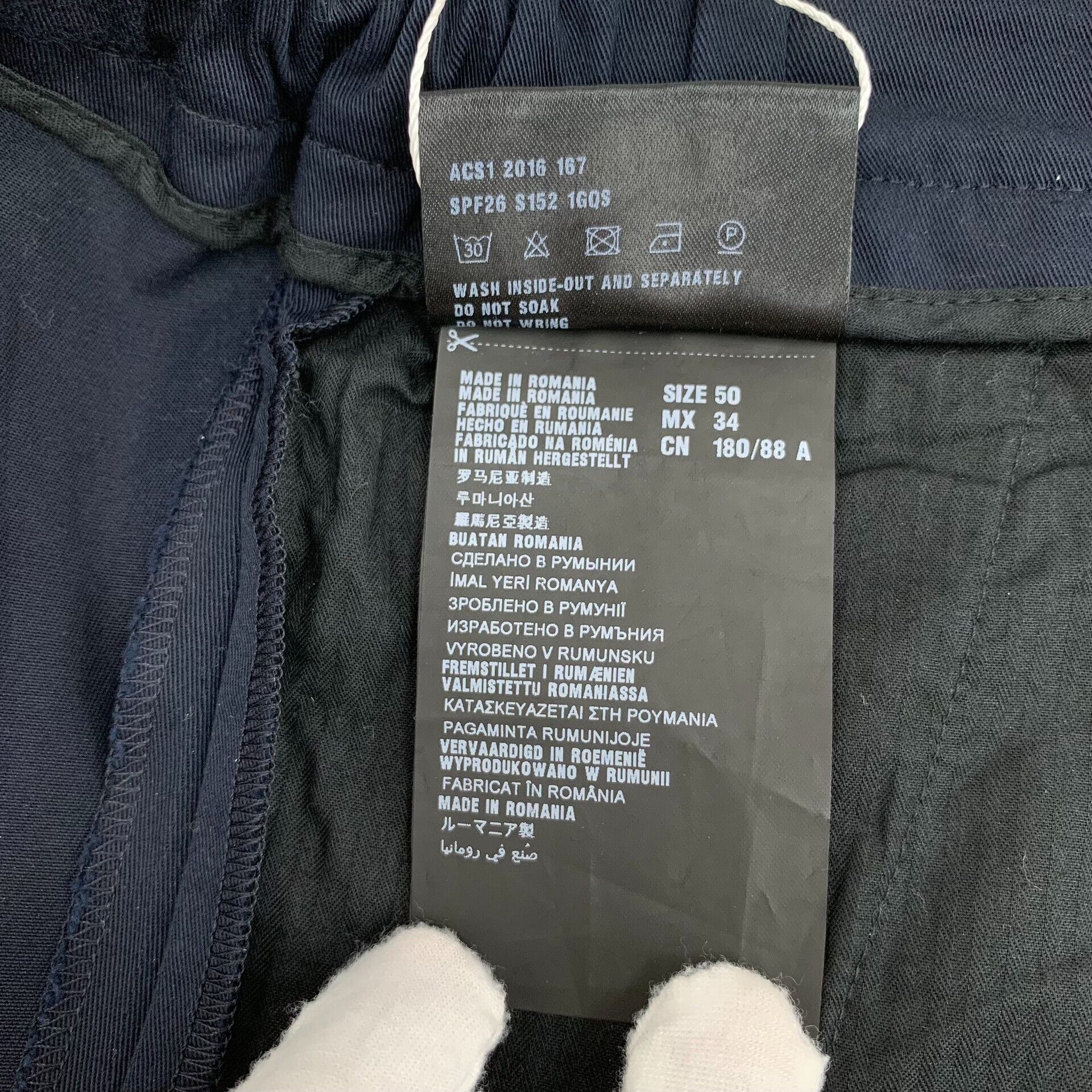 Prada Prada Navy Cotton Velcro Casual Pants Size 34 Size US 34 / EU 50 - 8 Thumbnail