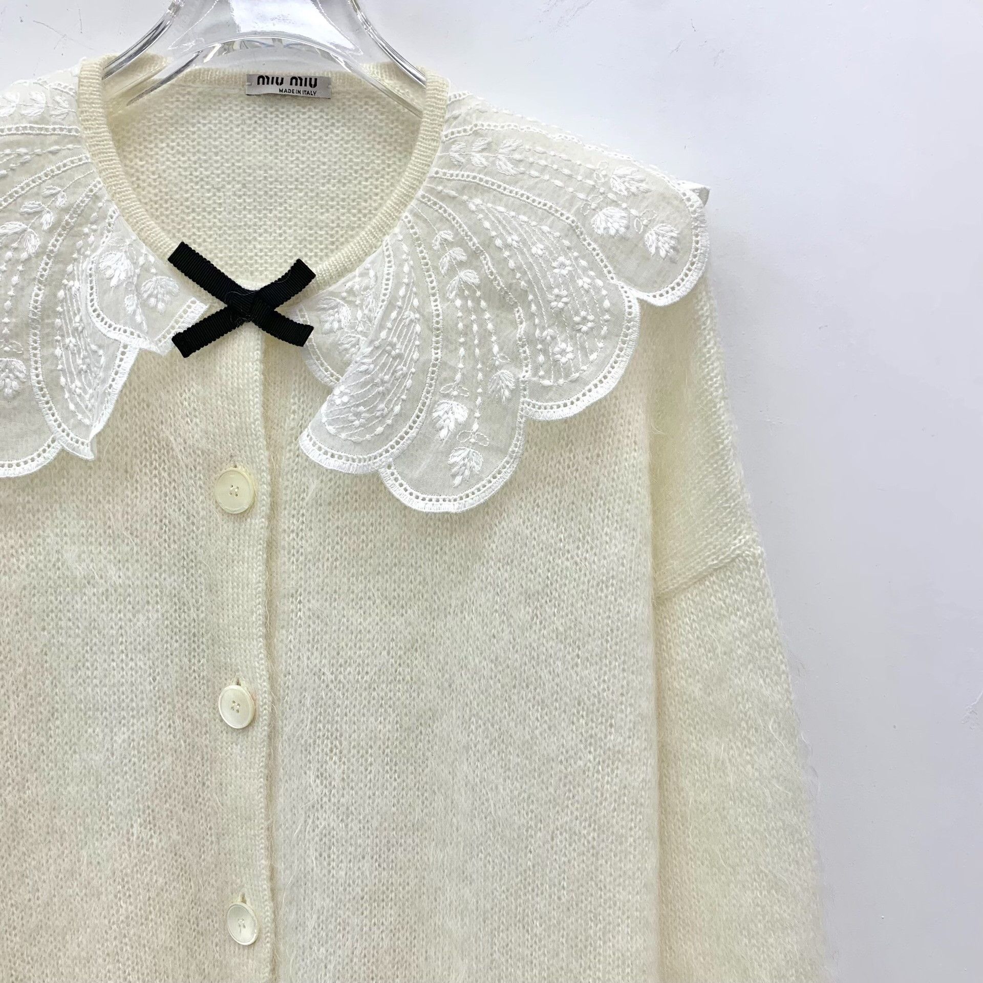 Miu Miu Miu Miu Lace Collar Mohair Cardigan Size 36 Size XS / US 0-2 / IT 36-38 - 4 Thumbnail